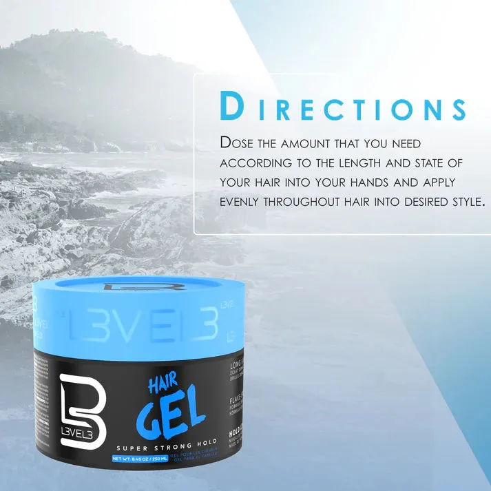Level3 Super Strong Hair Styling Gel - Choose Size