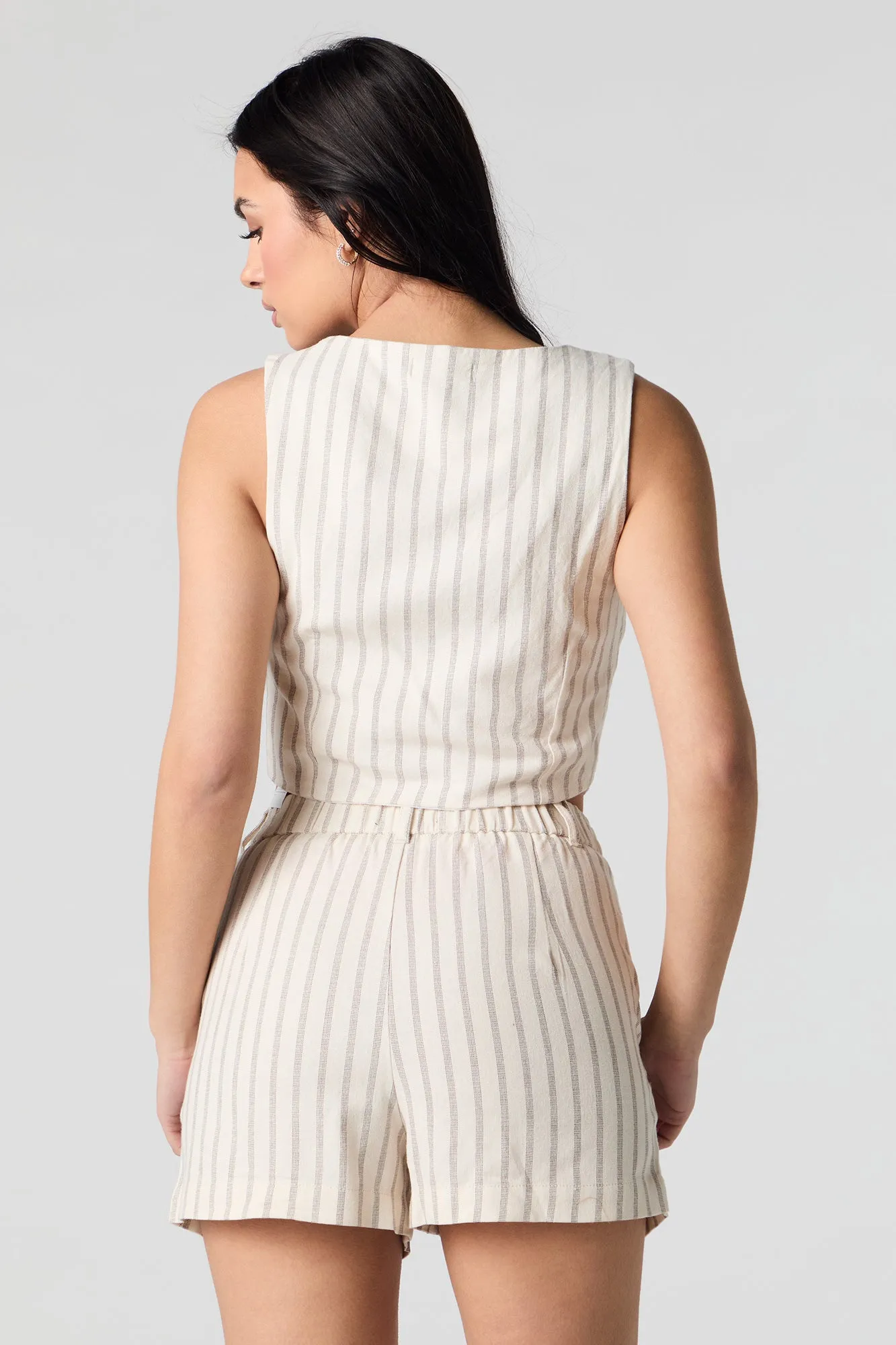 Linen-Blend Dress Short