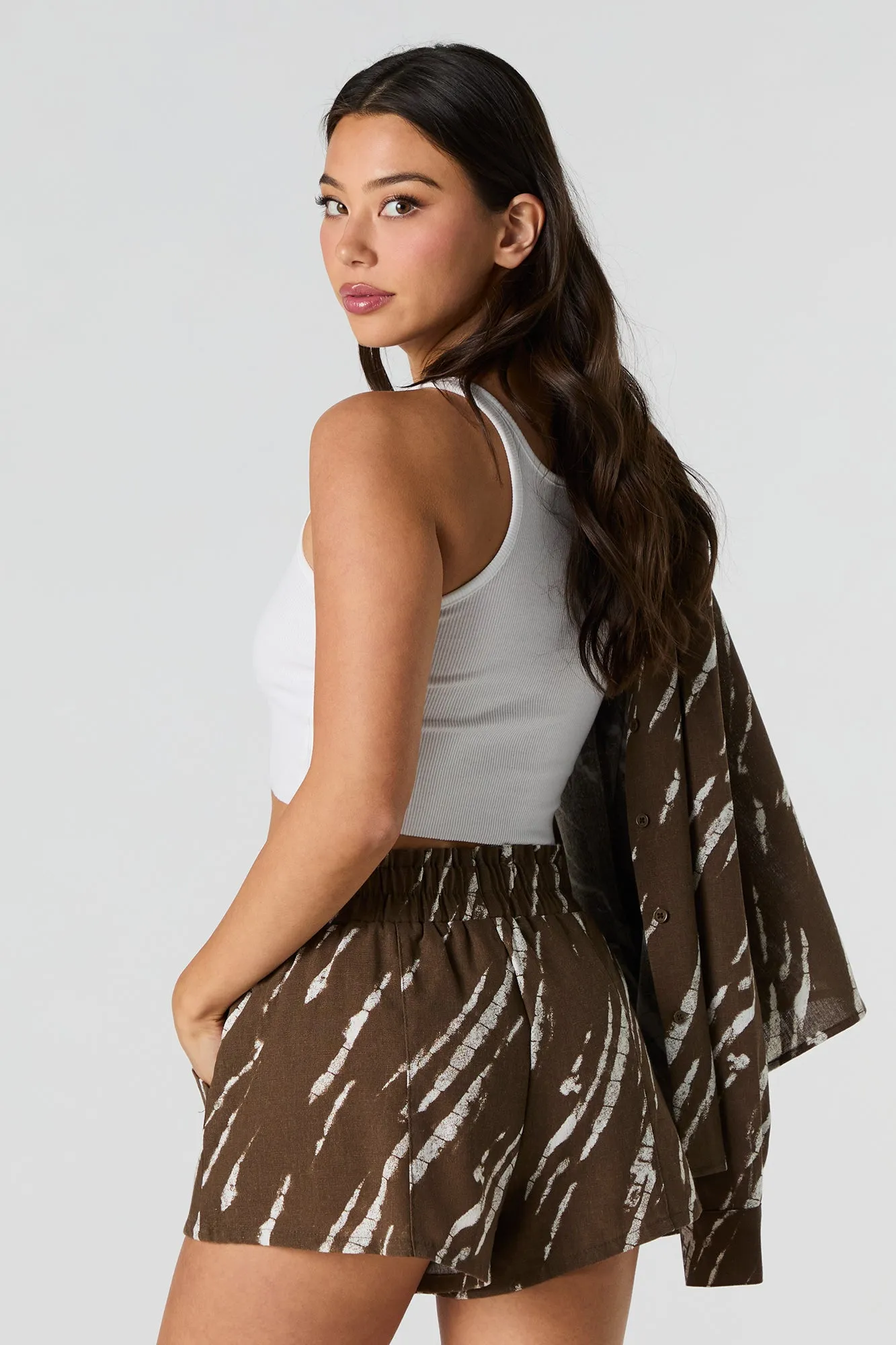 Linen-Blend Flowy Short