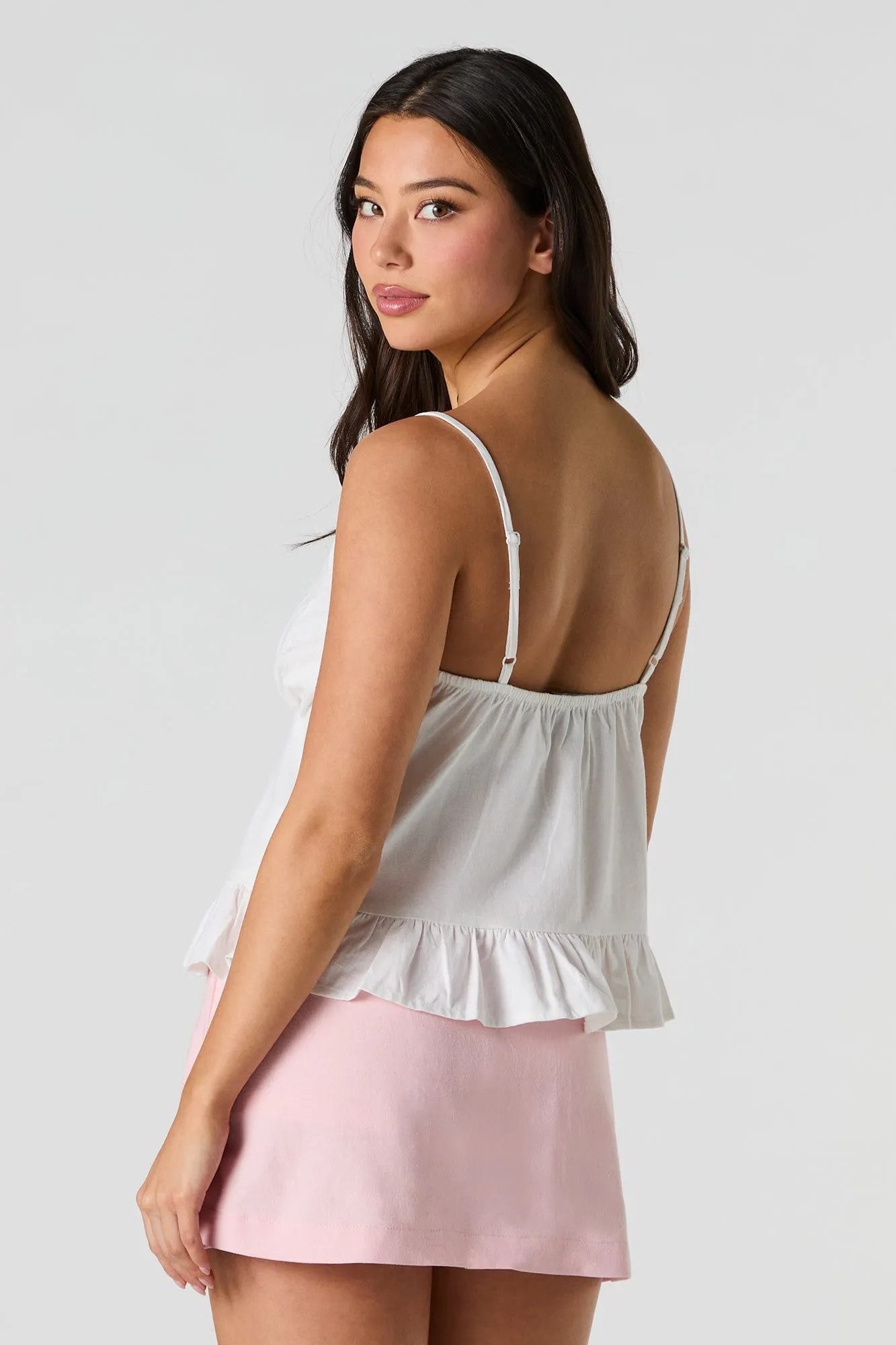 Linen-Blend Mini Skort