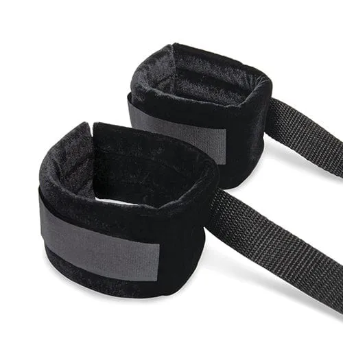 Lux Fetish - 4 Pc Bondage Strap and Flogger BDSM Kit (Black)