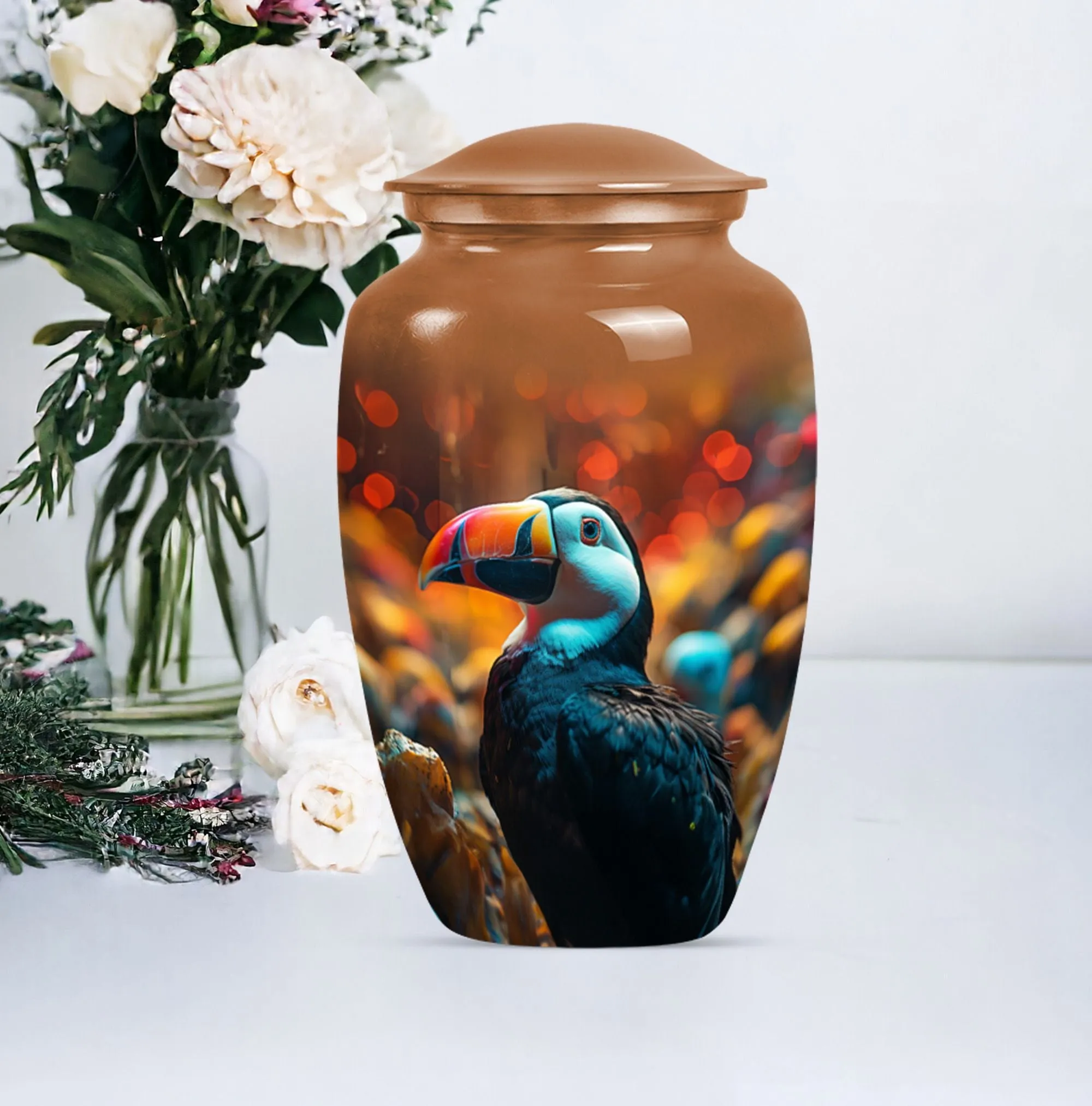 Luxury Toucans Urn: Premium Cremation Companion for Loved Ones