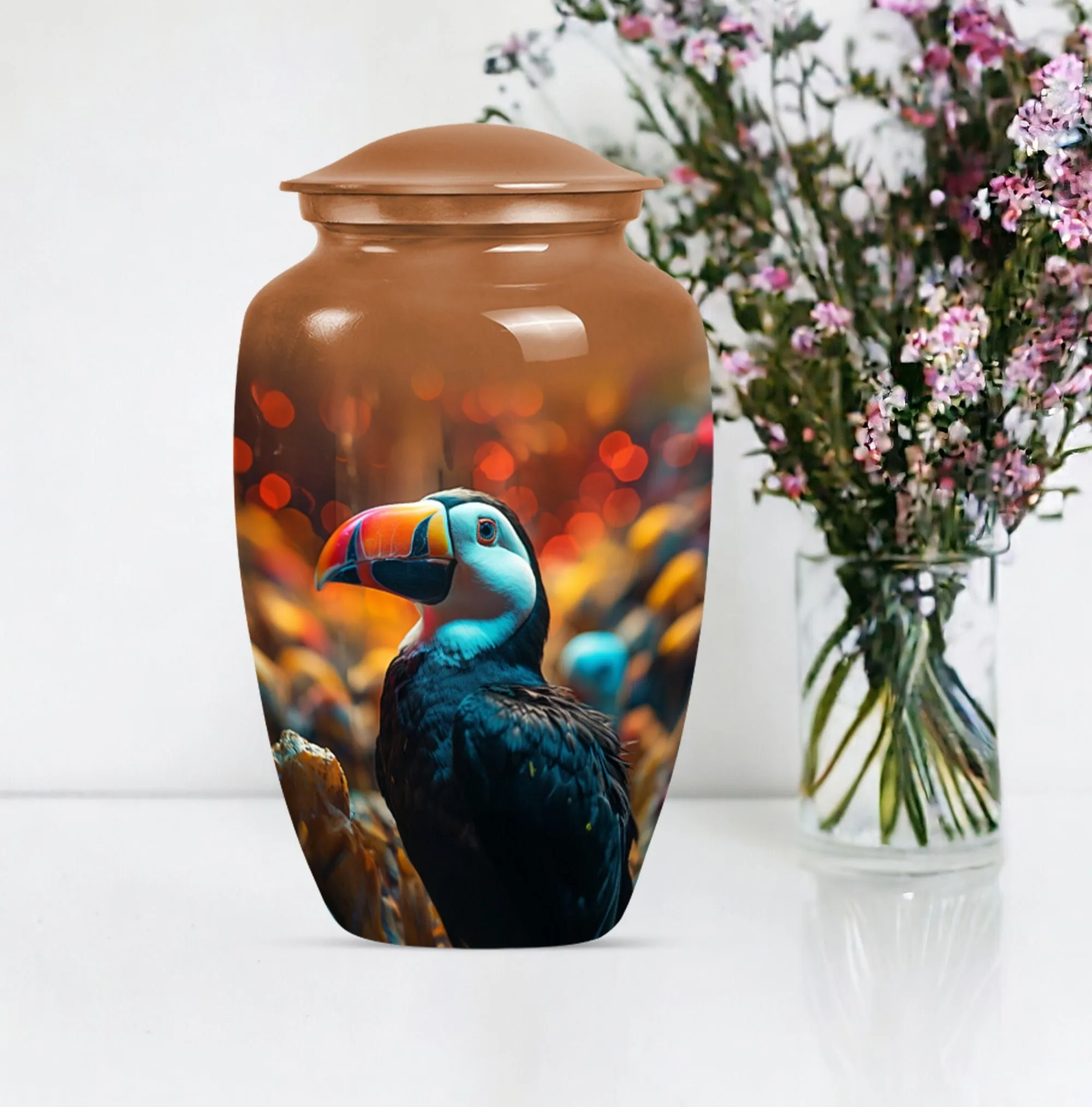 Luxury Toucans Urn: Premium Cremation Companion for Loved Ones