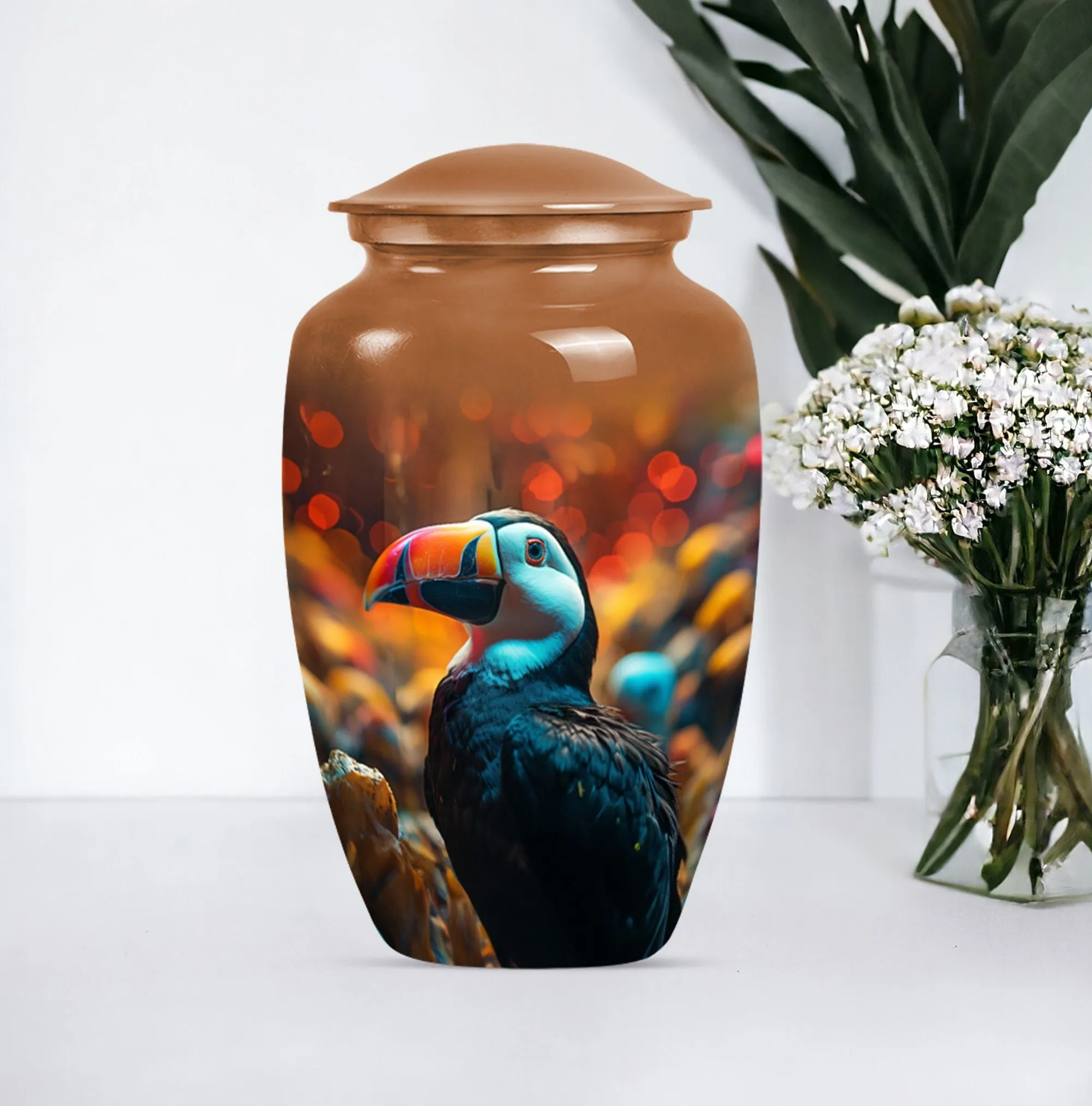 Luxury Toucans Urn: Premium Cremation Companion for Loved Ones