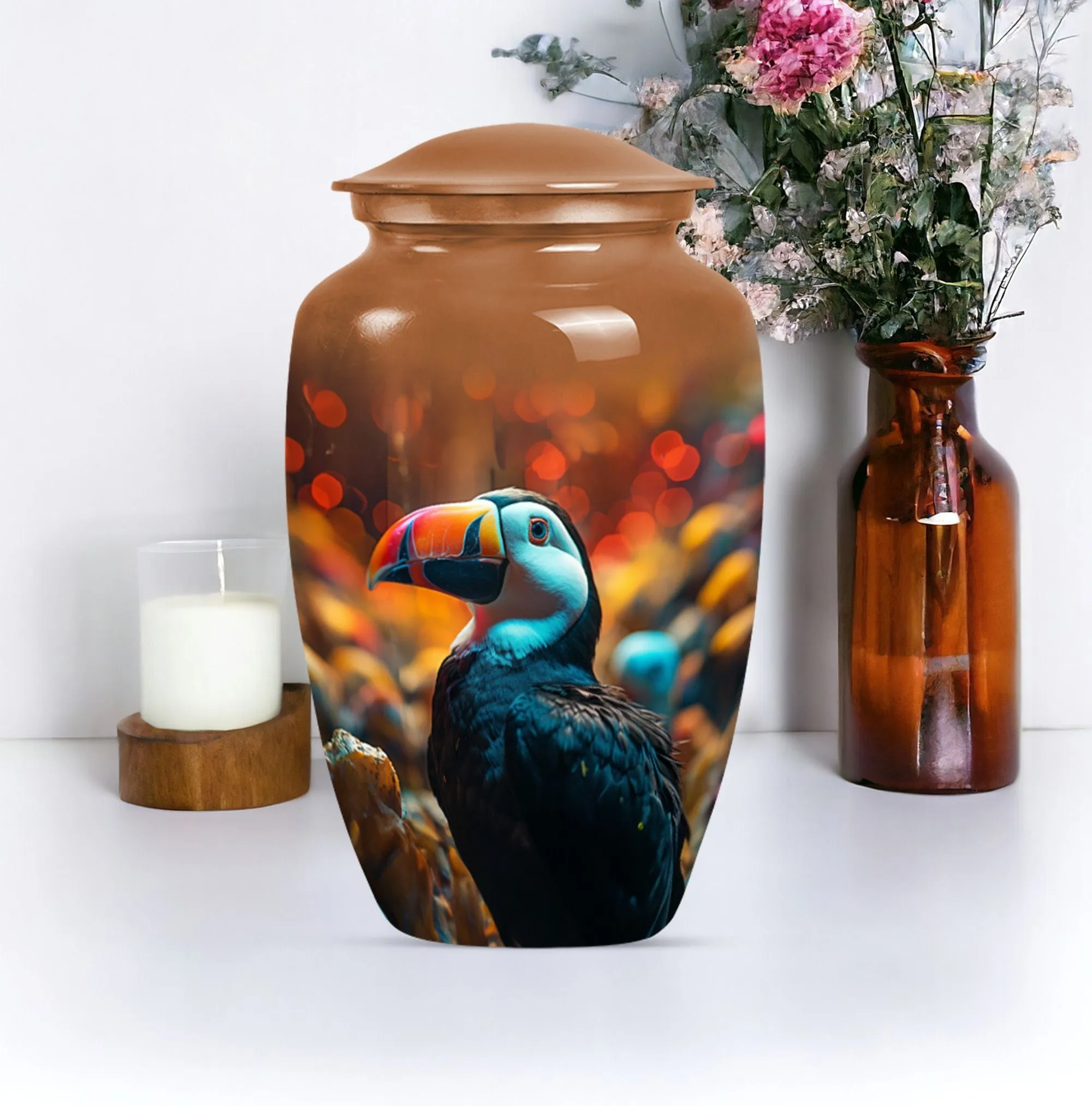 Luxury Toucans Urn: Premium Cremation Companion for Loved Ones