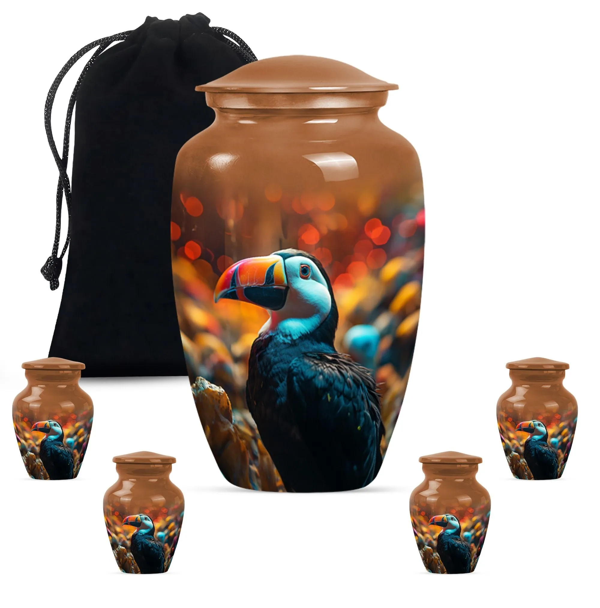 Luxury Toucans Urn: Premium Cremation Companion for Loved Ones