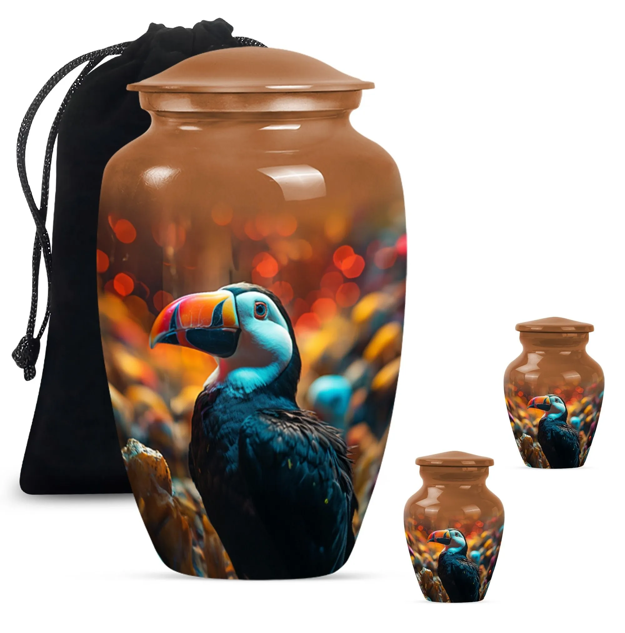 Luxury Toucans Urn: Premium Cremation Companion for Loved Ones
