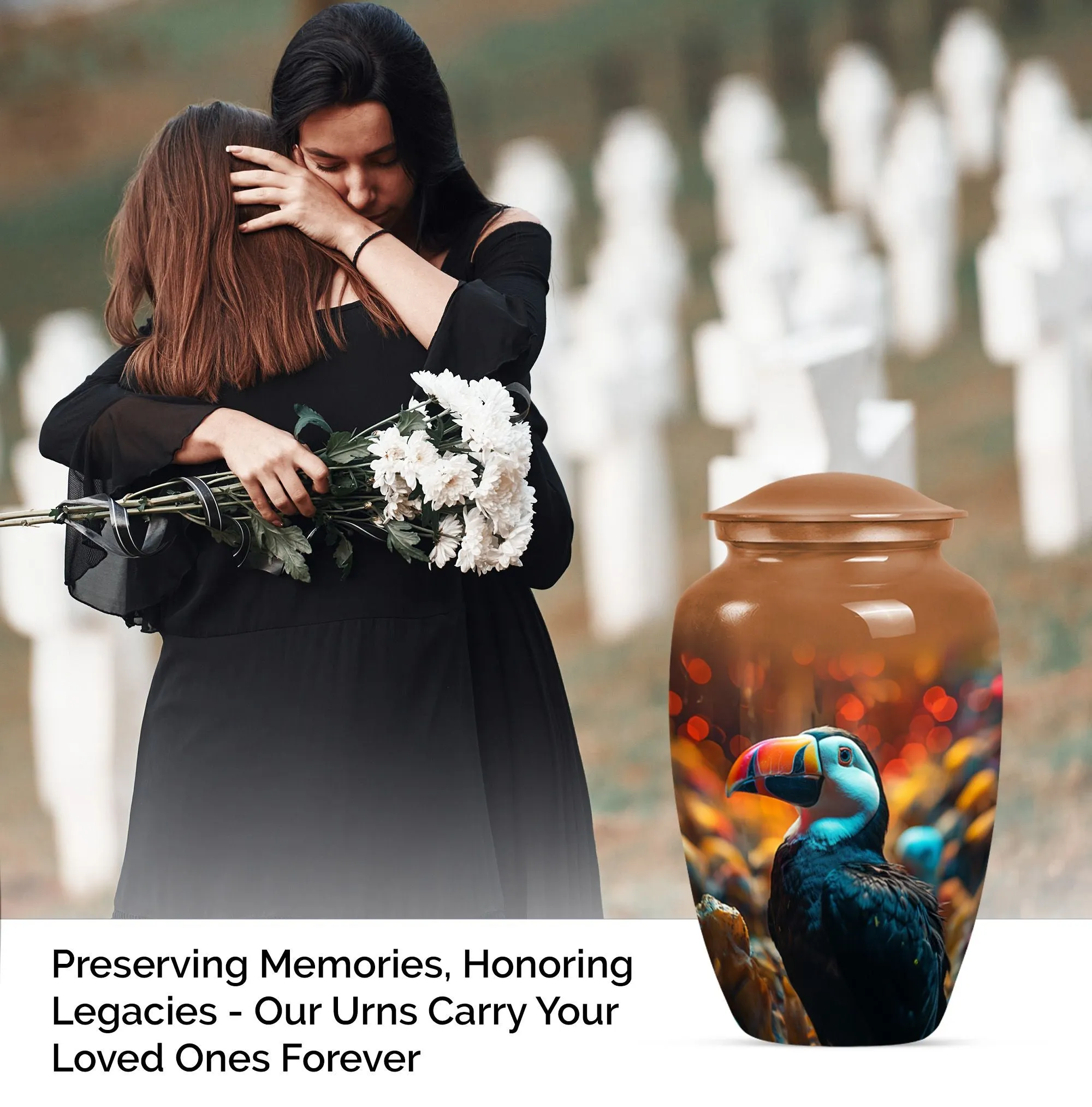 Luxury Toucans Urn: Premium Cremation Companion for Loved Ones