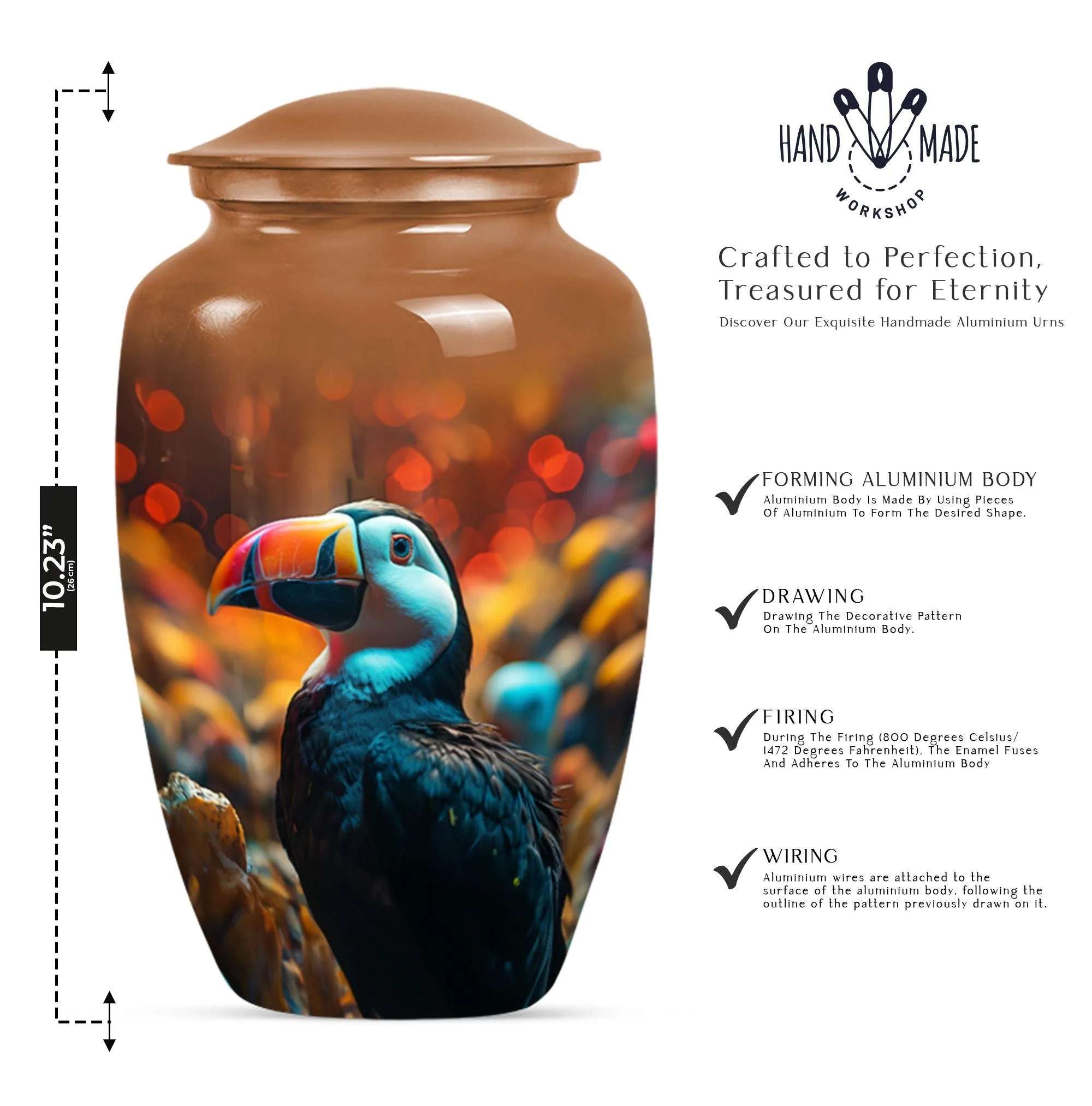 Luxury Toucans Urn: Premium Cremation Companion for Loved Ones
