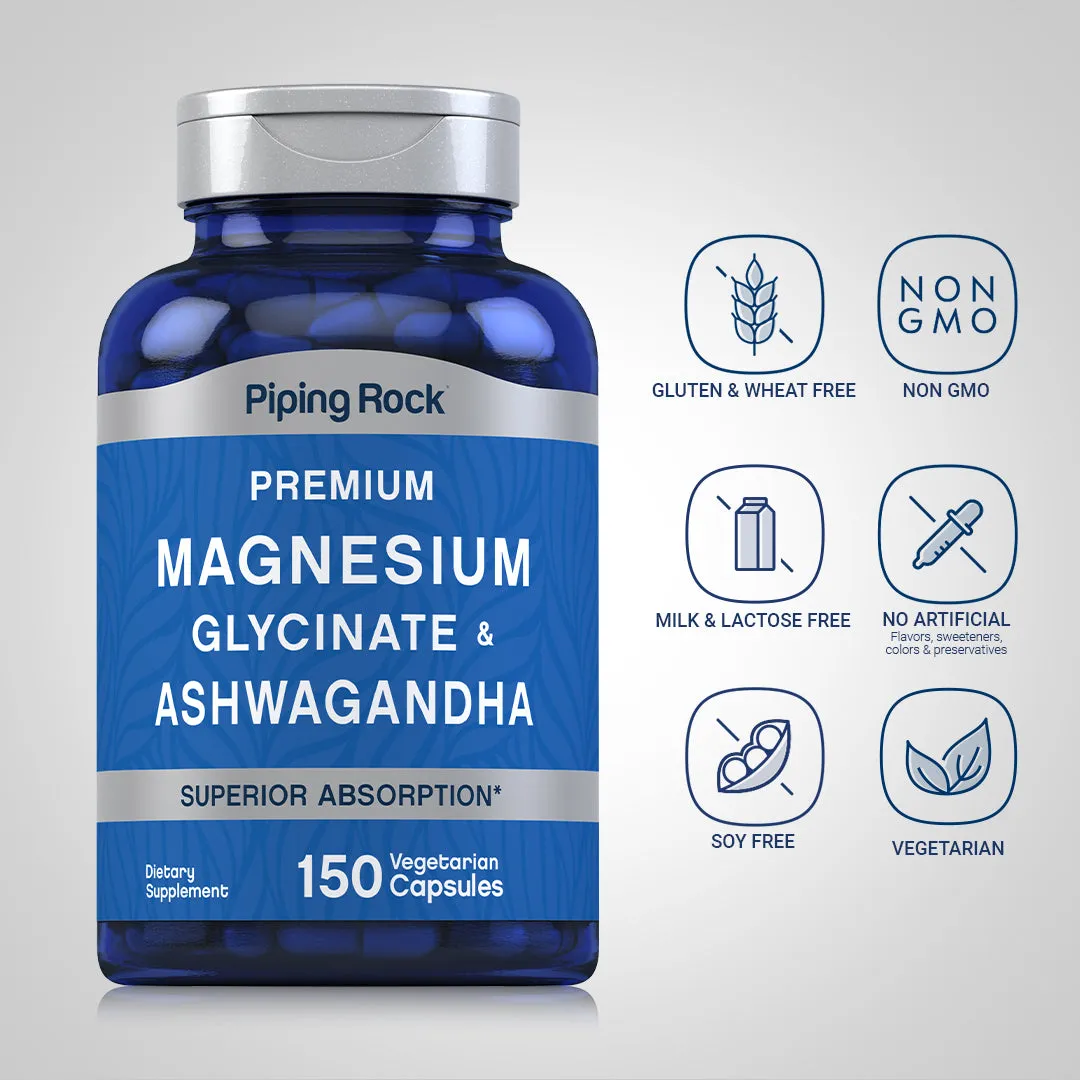 Magnesium Glycinate   Ashwagandha, 150 Vegetarian Capsules