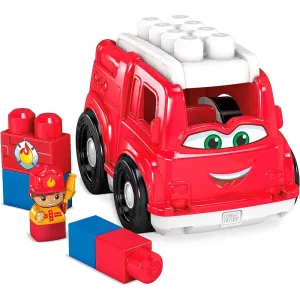 Mattel GXX08 Toddler Building Blocks Freddy Fire Truck with 6 Pieces and Storage