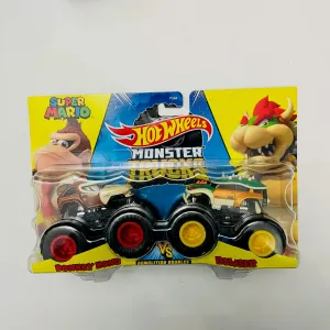 Mattel HNX23 Hot Wheels Monster Trucks Donkey Kong VS Bowser - Demolition Doubles