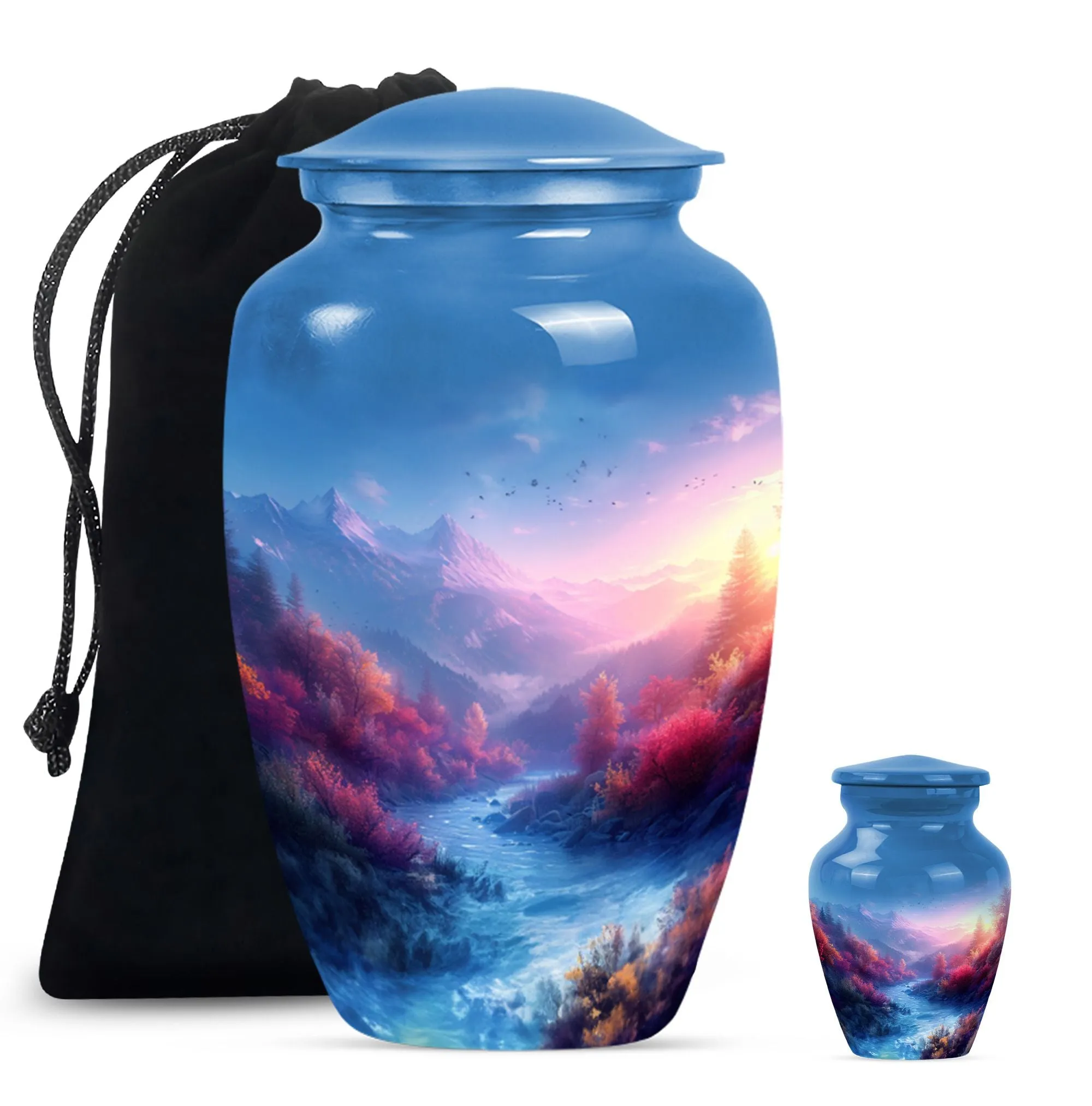 Medium Size Memorial Mountain Urn for Human Ashes Tribute