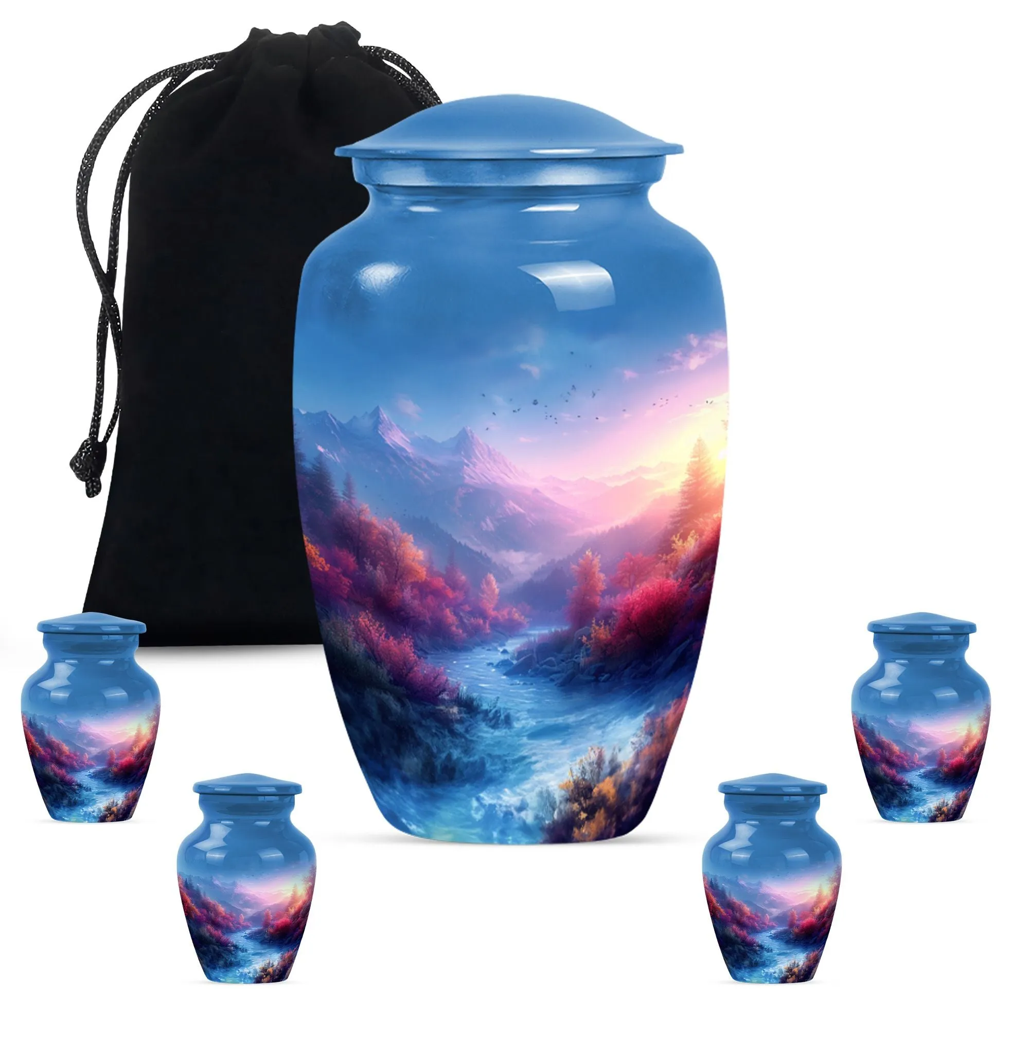 Medium Size Memorial Mountain Urn for Human Ashes Tribute