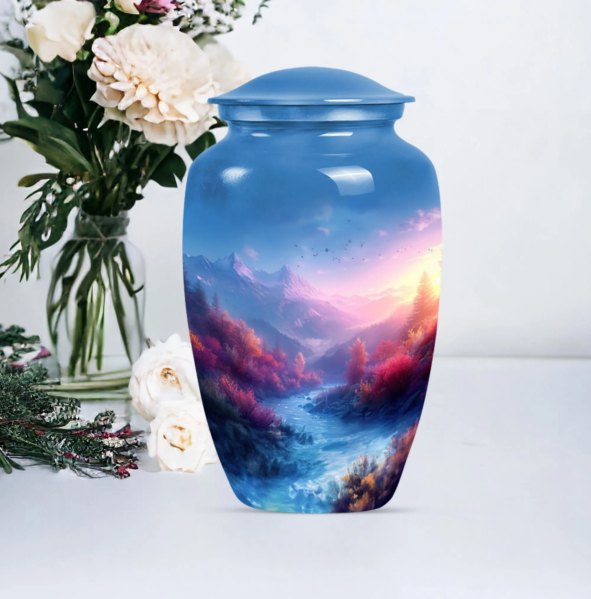 Medium Size Memorial Mountain Urn for Human Ashes Tribute