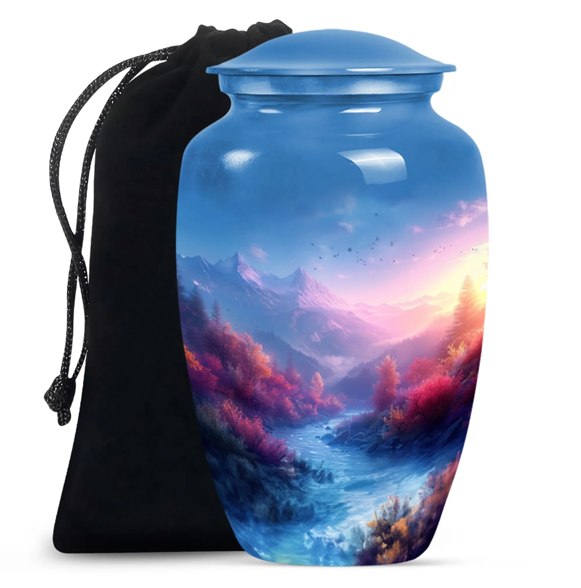 Medium Size Memorial Mountain Urn for Human Ashes Tribute