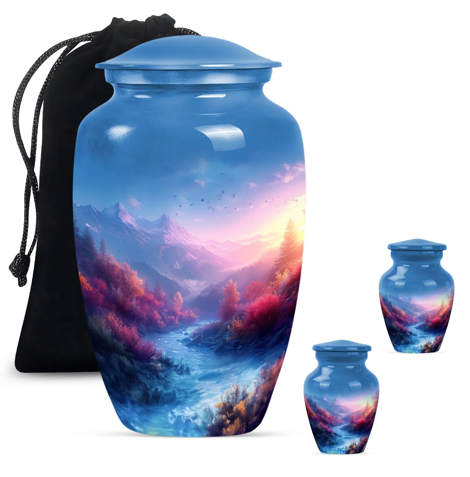 Medium Size Memorial Mountain Urn for Human Ashes Tribute