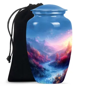 Medium Size Memorial Mountain Urn for Human Ashes Tribute