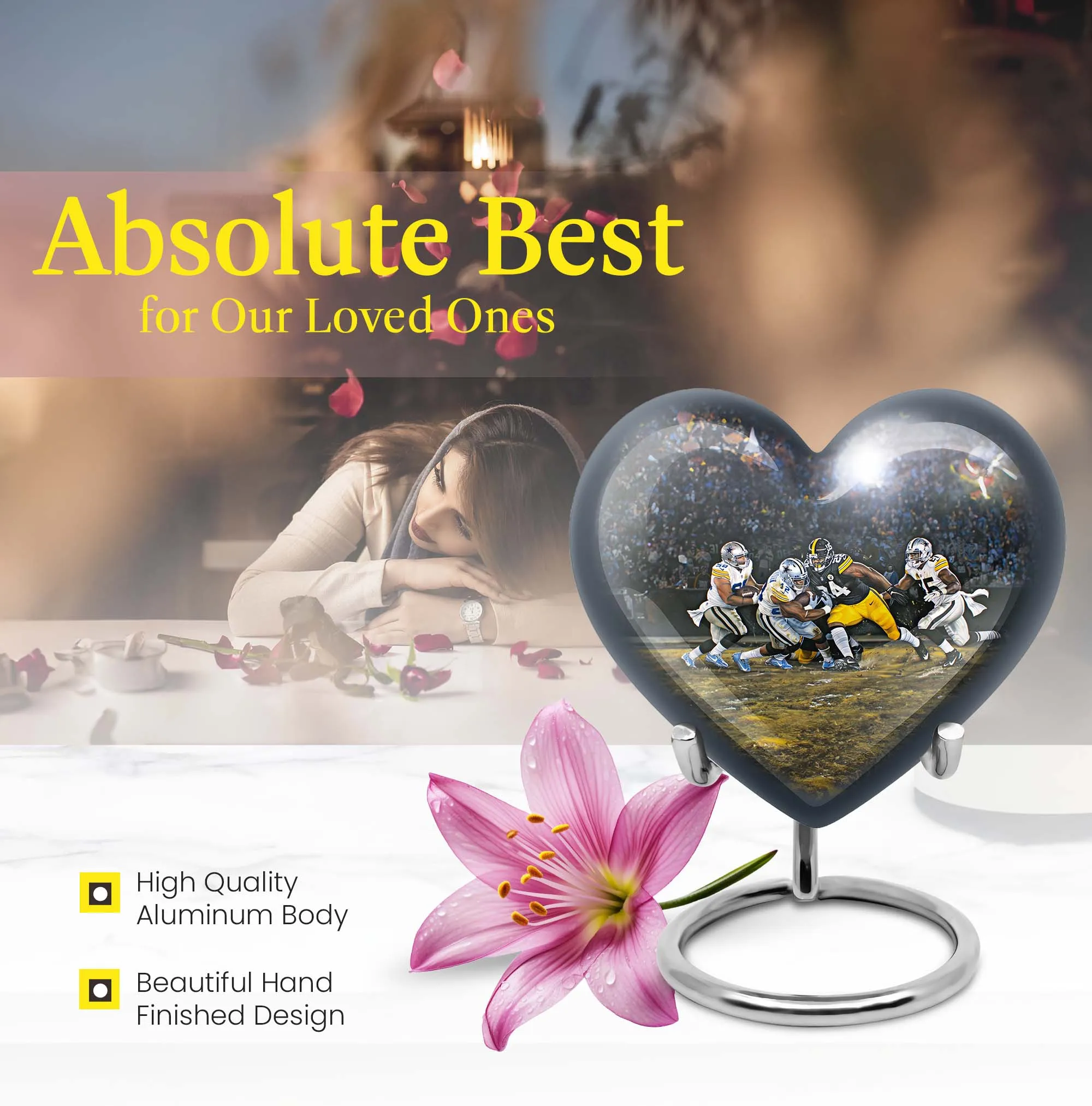 Memorial Essence: Footboll Enhanced Burial Ashes Repository Urn