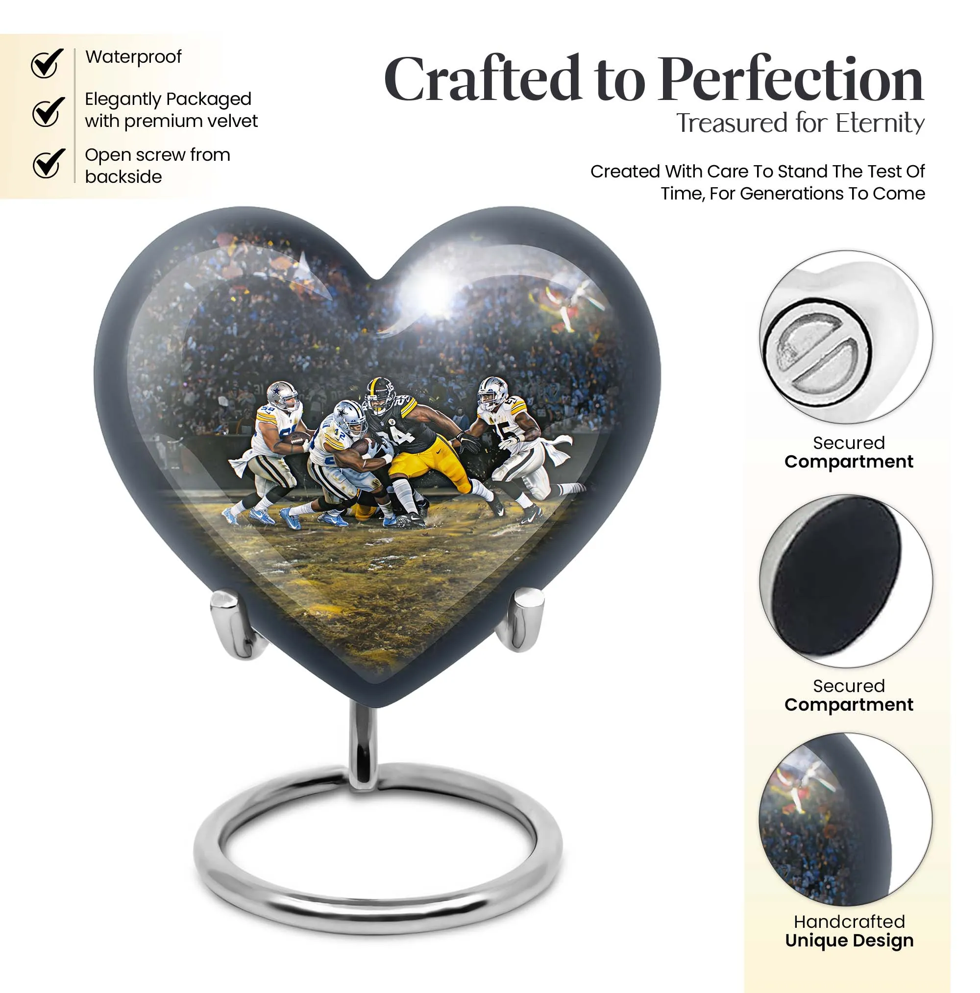 Memorial Essence: Footboll Enhanced Burial Ashes Repository Urn