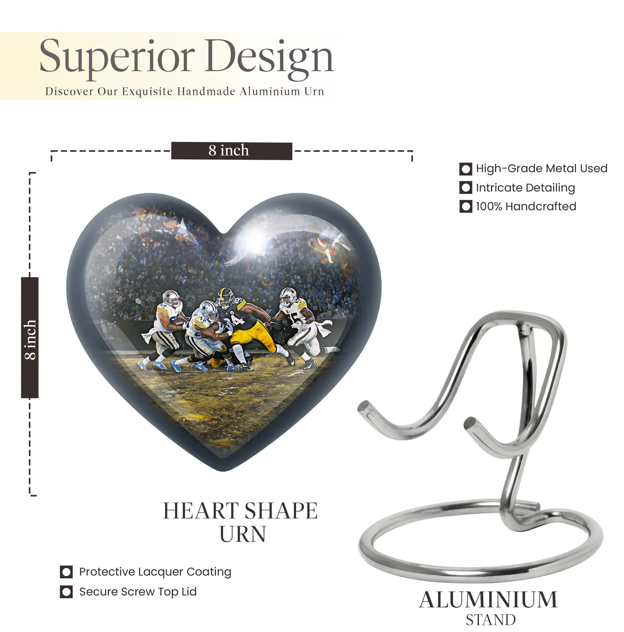 Memorial Essence: Footboll Enhanced Burial Ashes Repository Urn