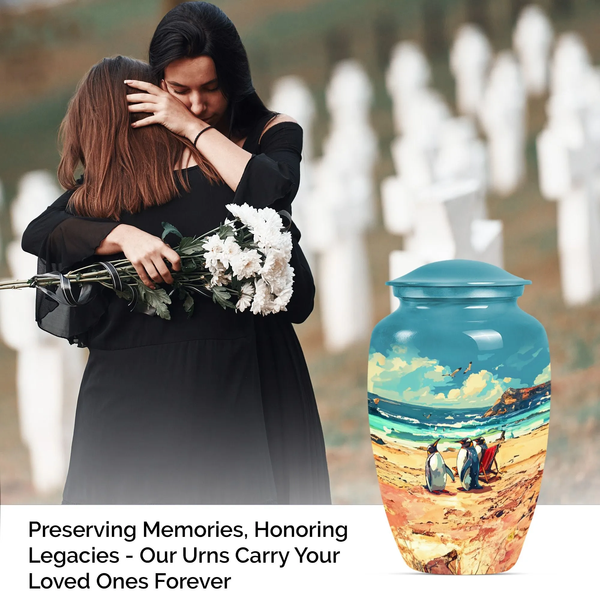 Memories Penguin Urn, Comforting Shelter for Dad's Remains