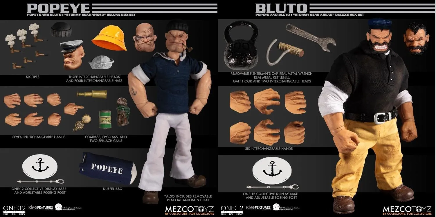 Mezco Toyz ONE:12 Collective: Popeye & Bluto: Stormy Seas Ahead Deluxe Box Set Action Figure