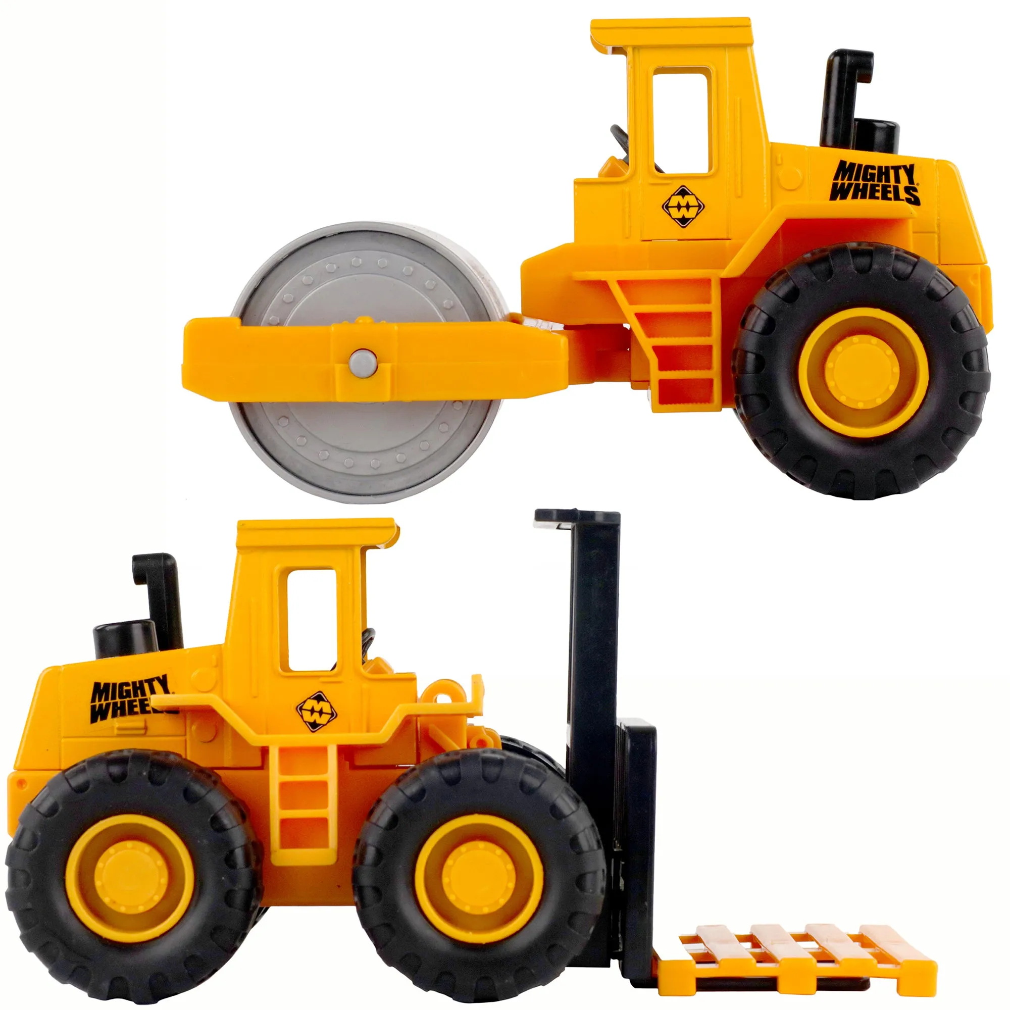 Mighty Wheels Construction Duo Set - 7" Roller & Forklift Play Vehicles