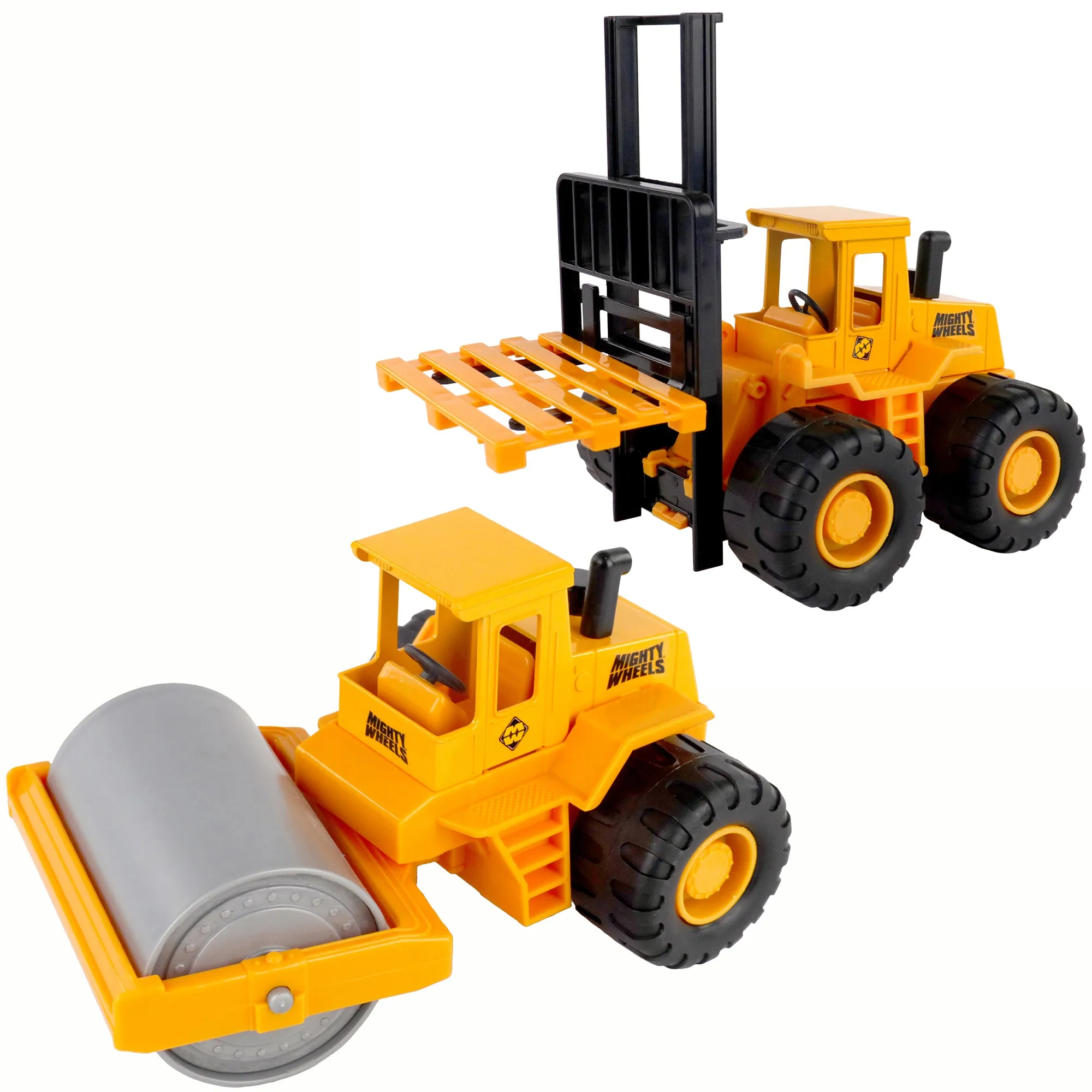 Mighty Wheels Construction Duo Set - 7" Roller & Forklift Play Vehicles