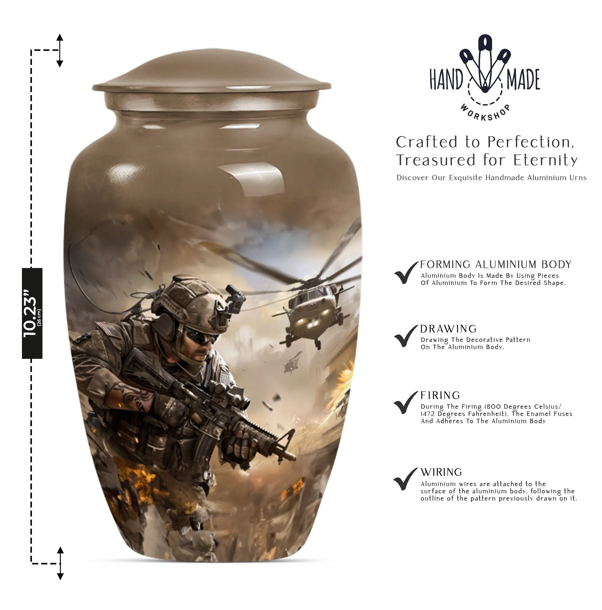 Military Mark - Dignified Memorial Personalized Cremation Urn
