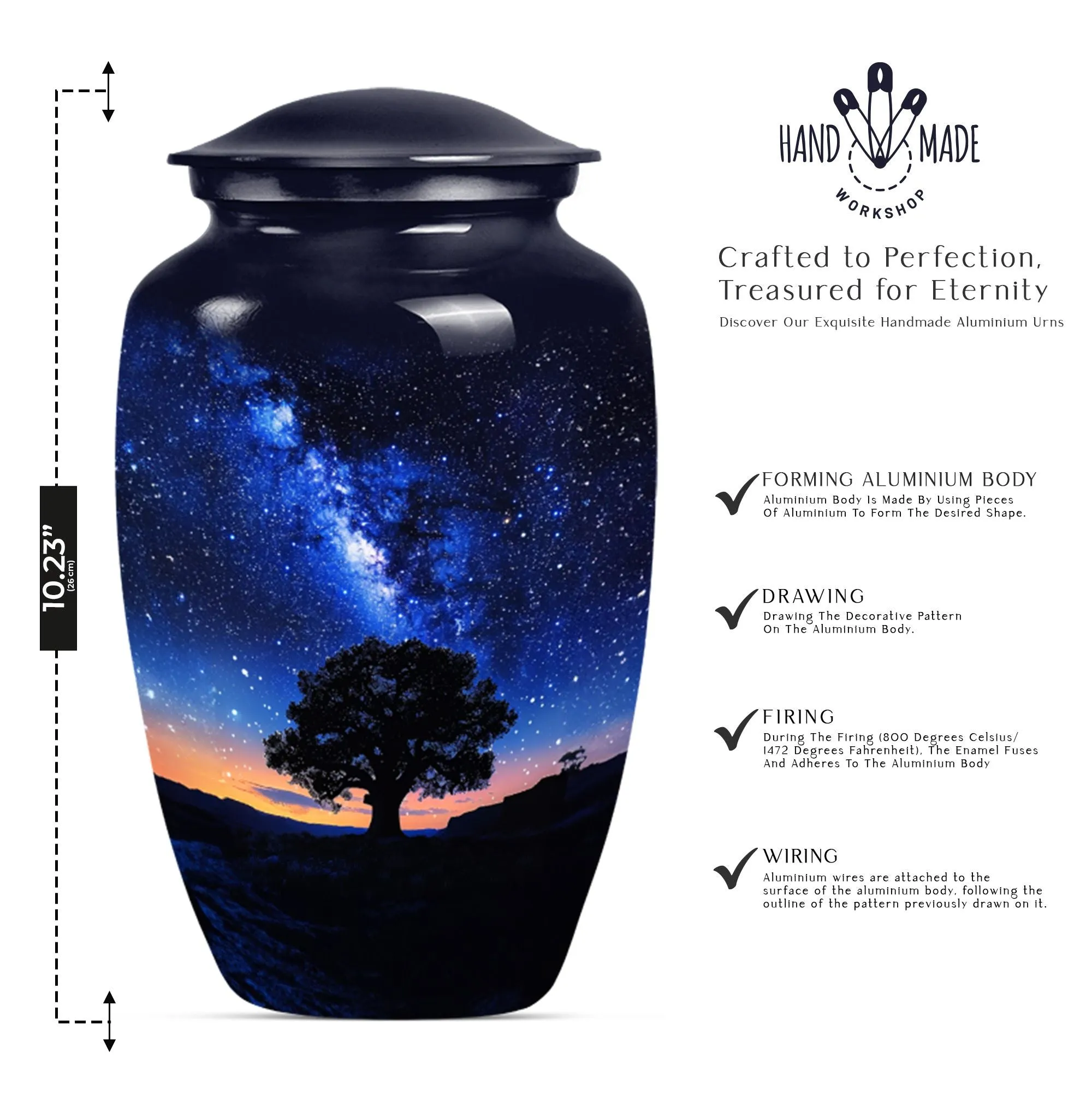 MilkyWay Embrace: Sublime Memorial Urn for Sacred Remembrances