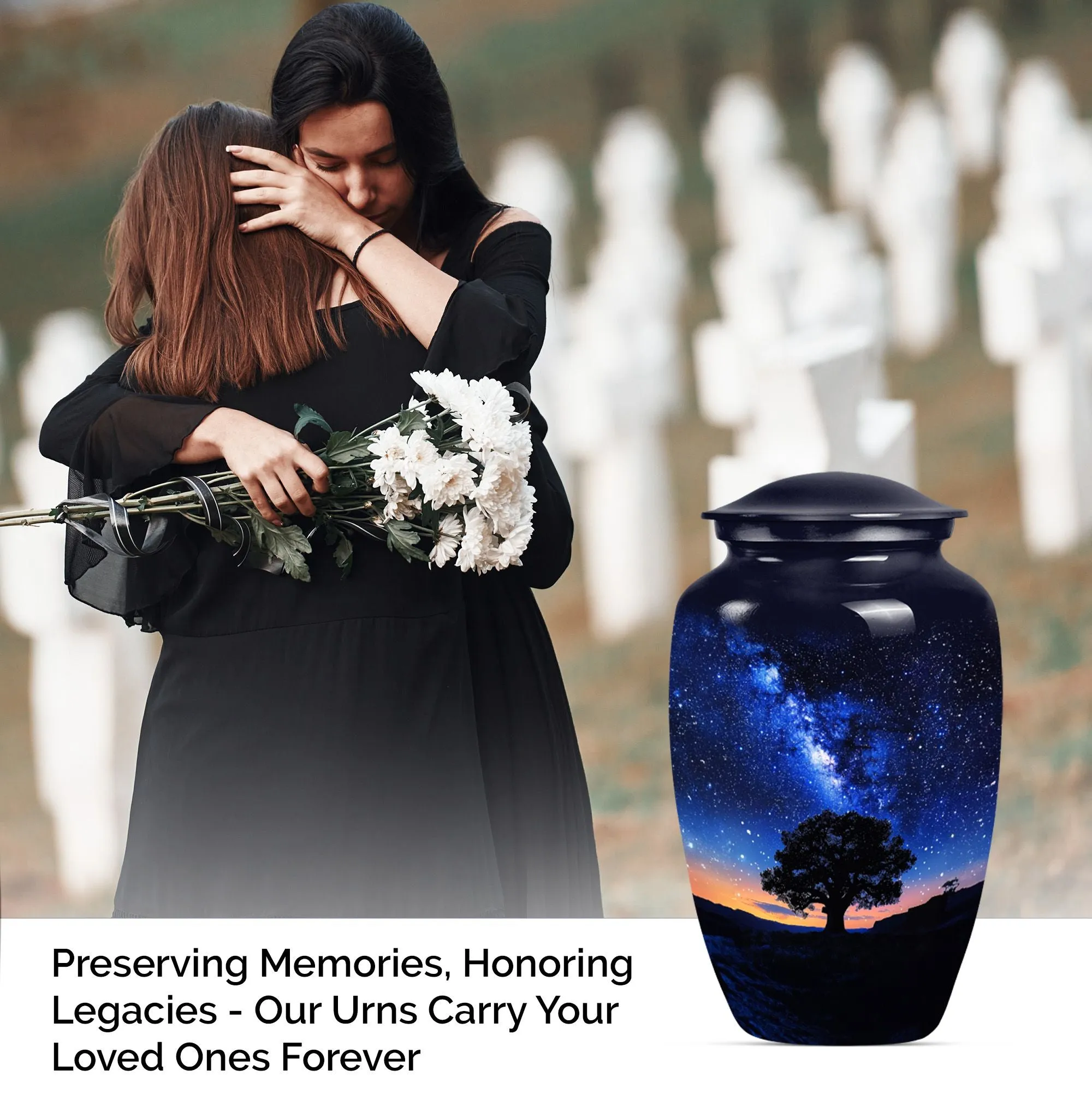 MilkyWay Embrace: Sublime Memorial Urn for Sacred Remembrances
