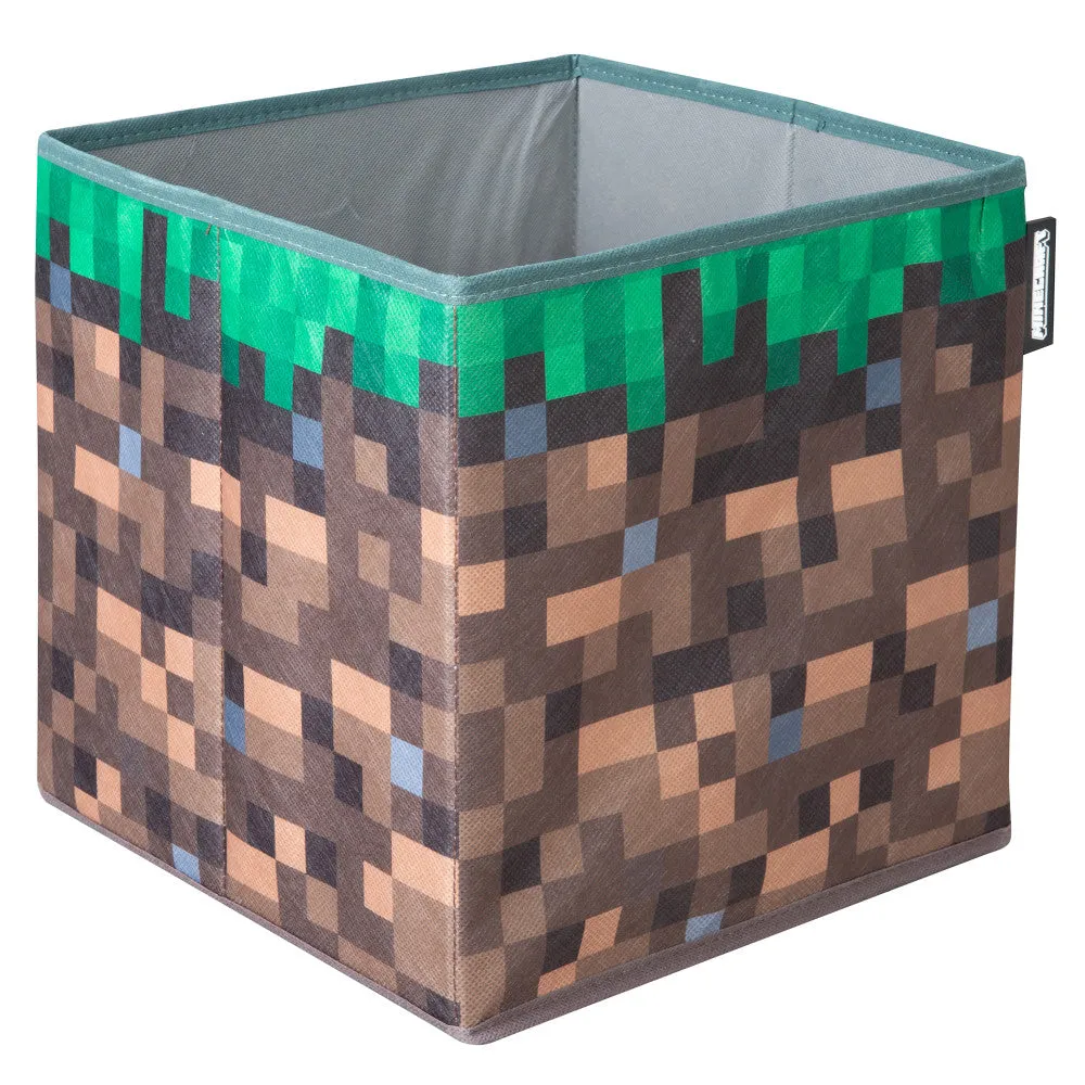 Minecraft Pixel Grass Block Small Ottoman with Storage Lid