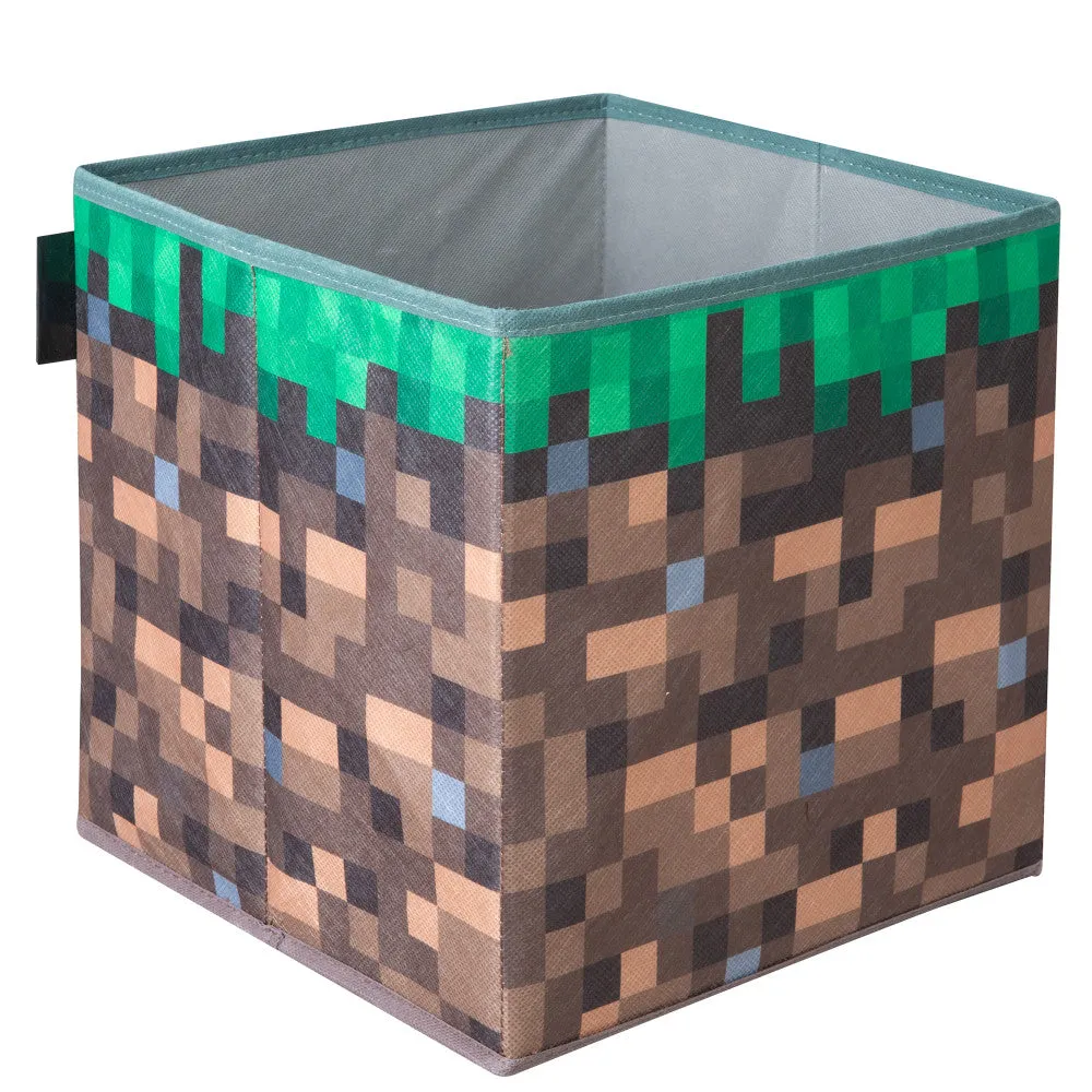 Minecraft Pixel Grass Block Small Ottoman with Storage Lid