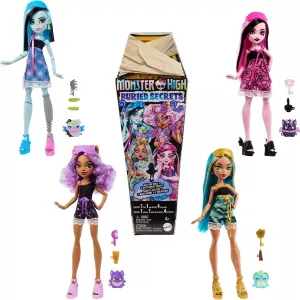 Monster High HYV64 9.85 Inch Buried Secrets Surprise Dolls with Cozy Creepover Theme