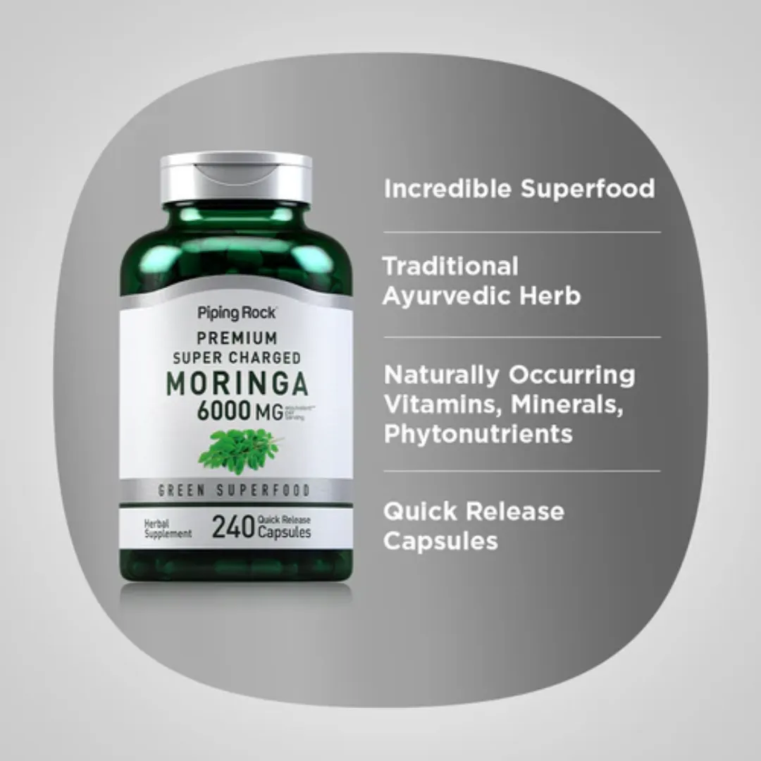 Moringa Oleifera, 6000 mg (per serving), 240 Quick Release Capsules, 2  Bottles