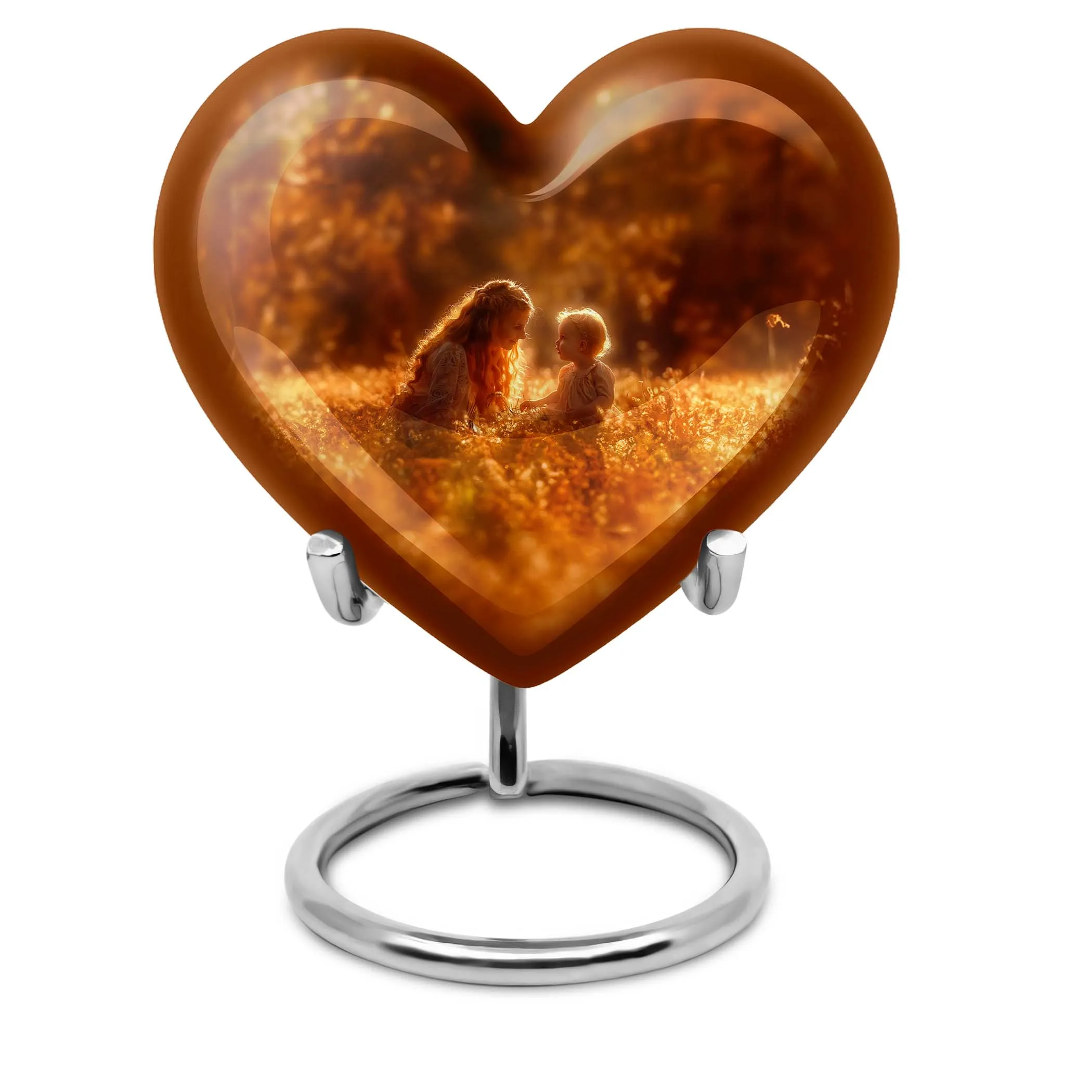 Mother's Solace Memorial Urn: Personalized Heart Cremation Urn