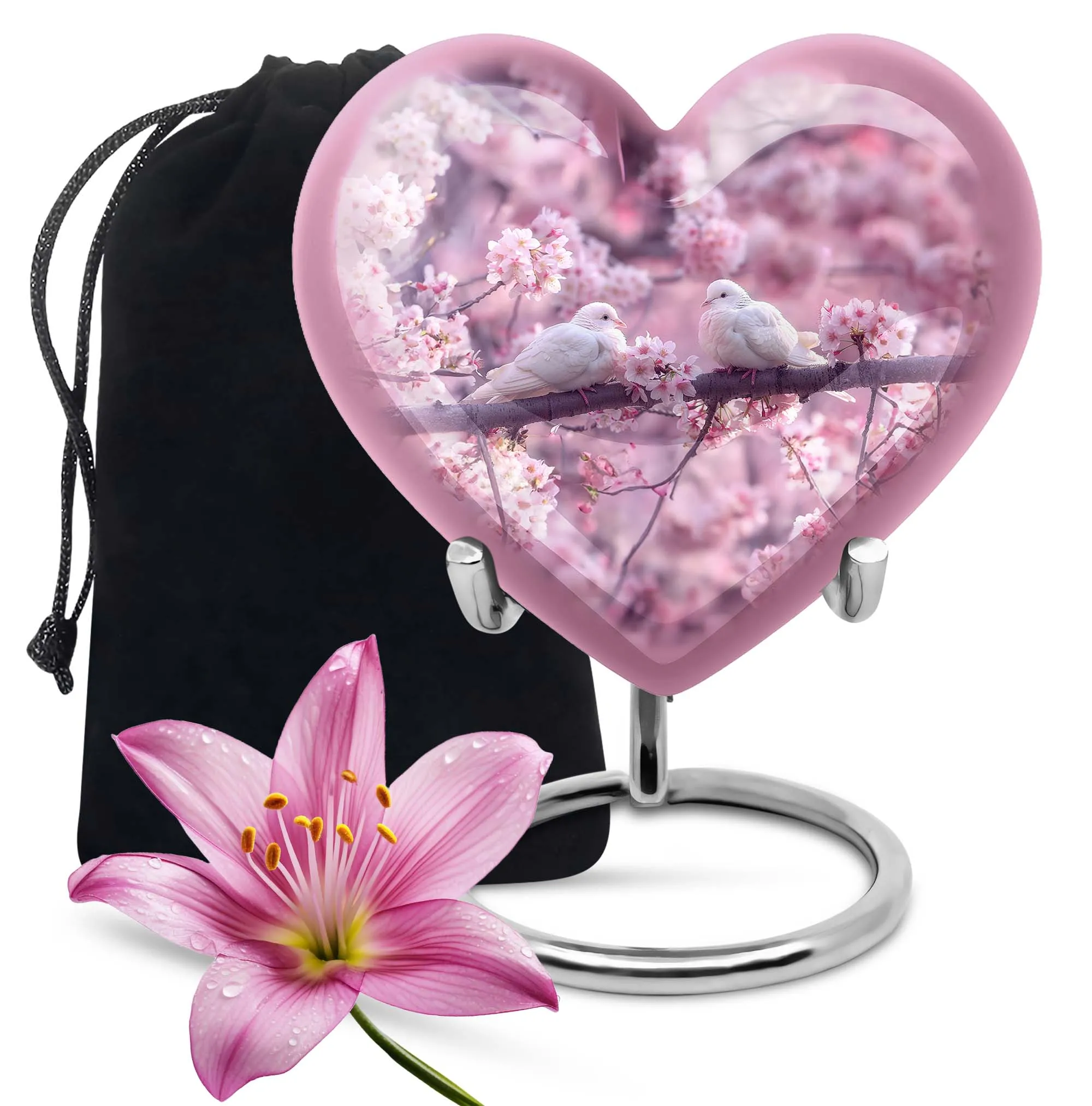 Mother's Solace Memorial Urn: Personalized Heart Cremation Urn