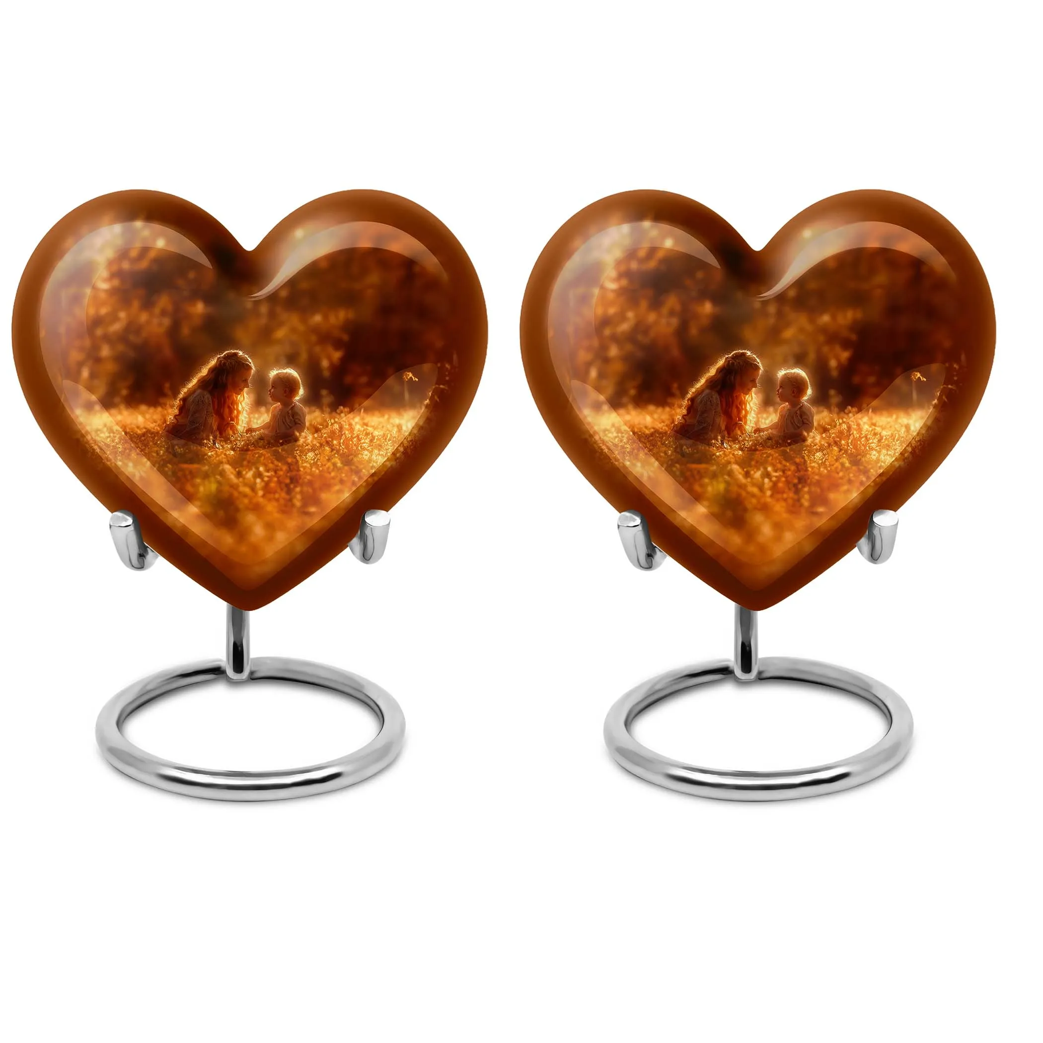 Mother's Solace Memorial Urn: Personalized Heart Cremation Urn