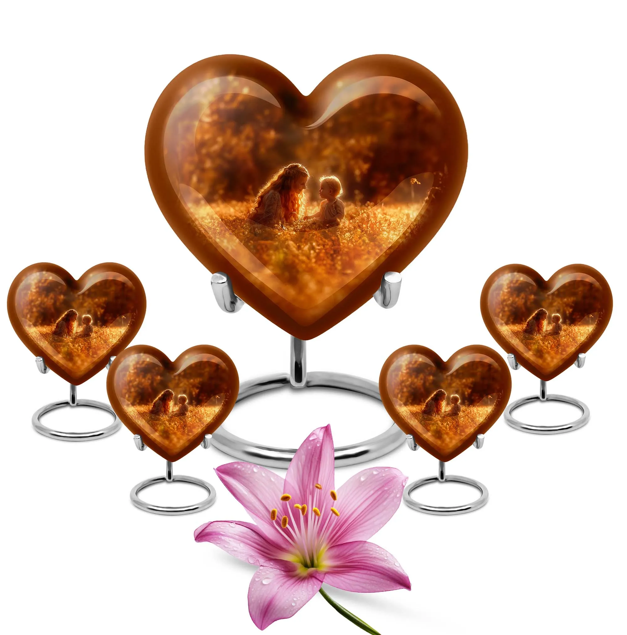 Mother's Solace Memorial Urn: Personalized Heart Cremation Urn