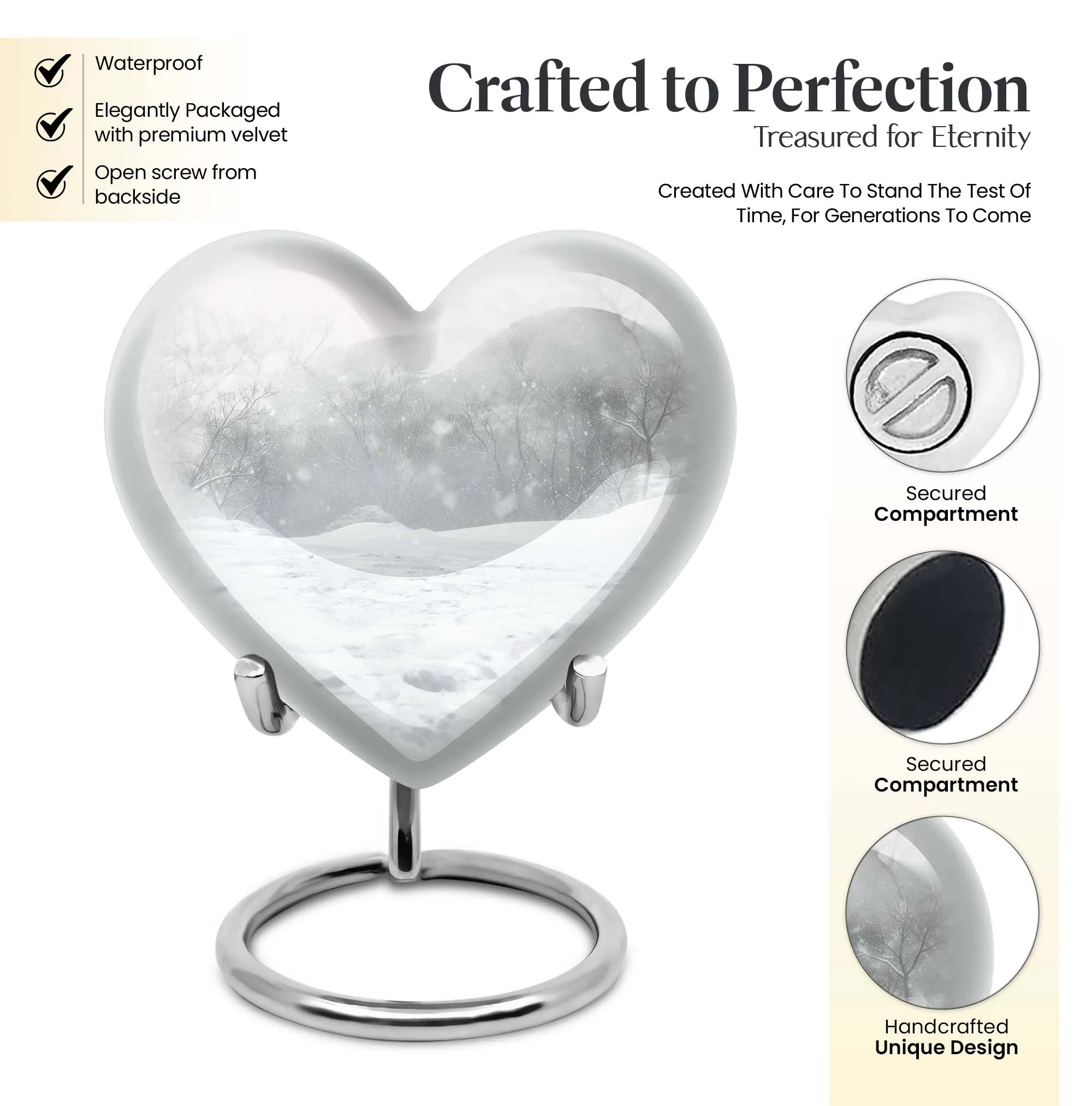 Mountain Winter Cremation Urn for Mother Ashes Remains