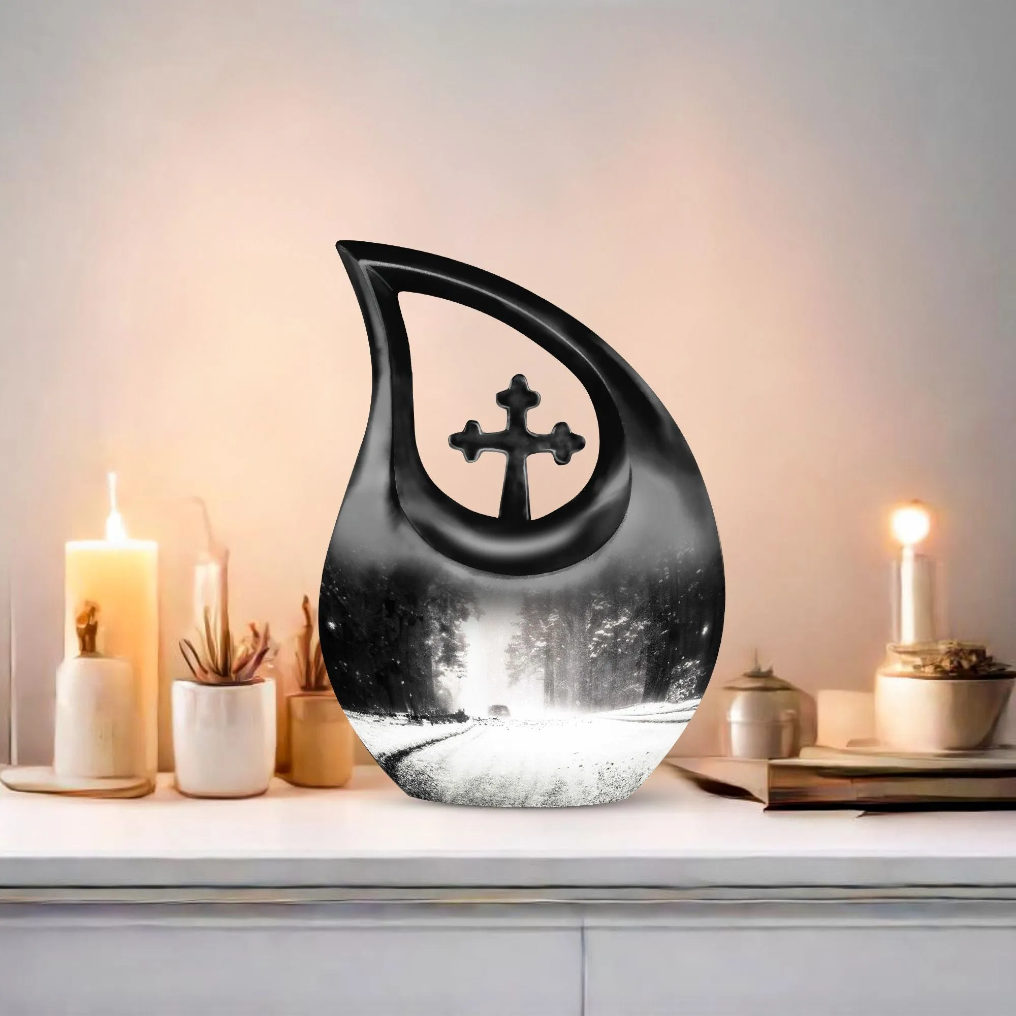Mountain Winter Urn: Affordable Memorial Urn For Ashes