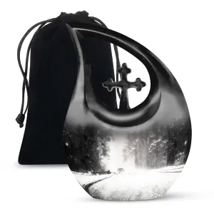 Mountain Winter Urn: Affordable Memorial Urn For Ashes