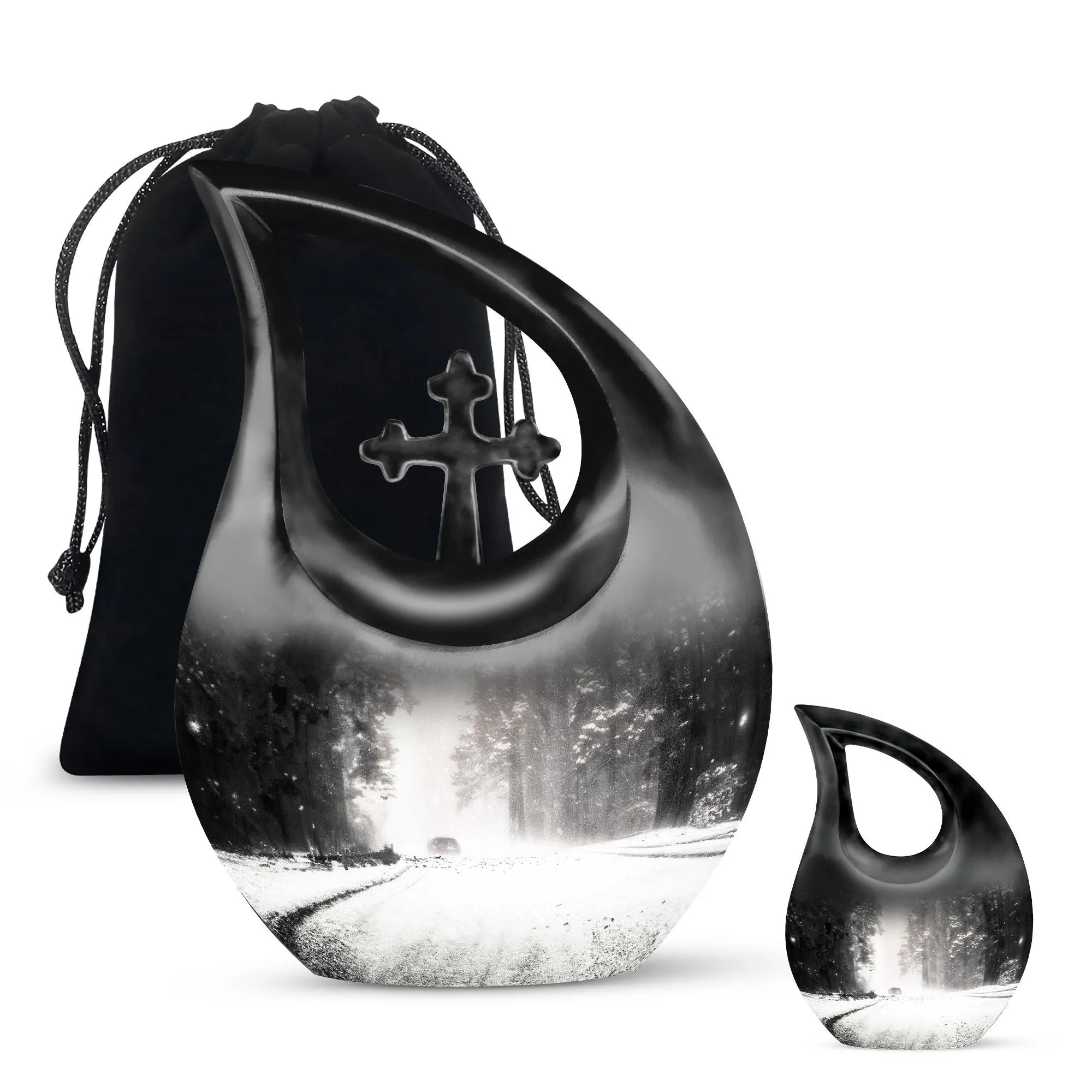 Mountain Winter Urn: Affordable Memorial Urn For Ashes