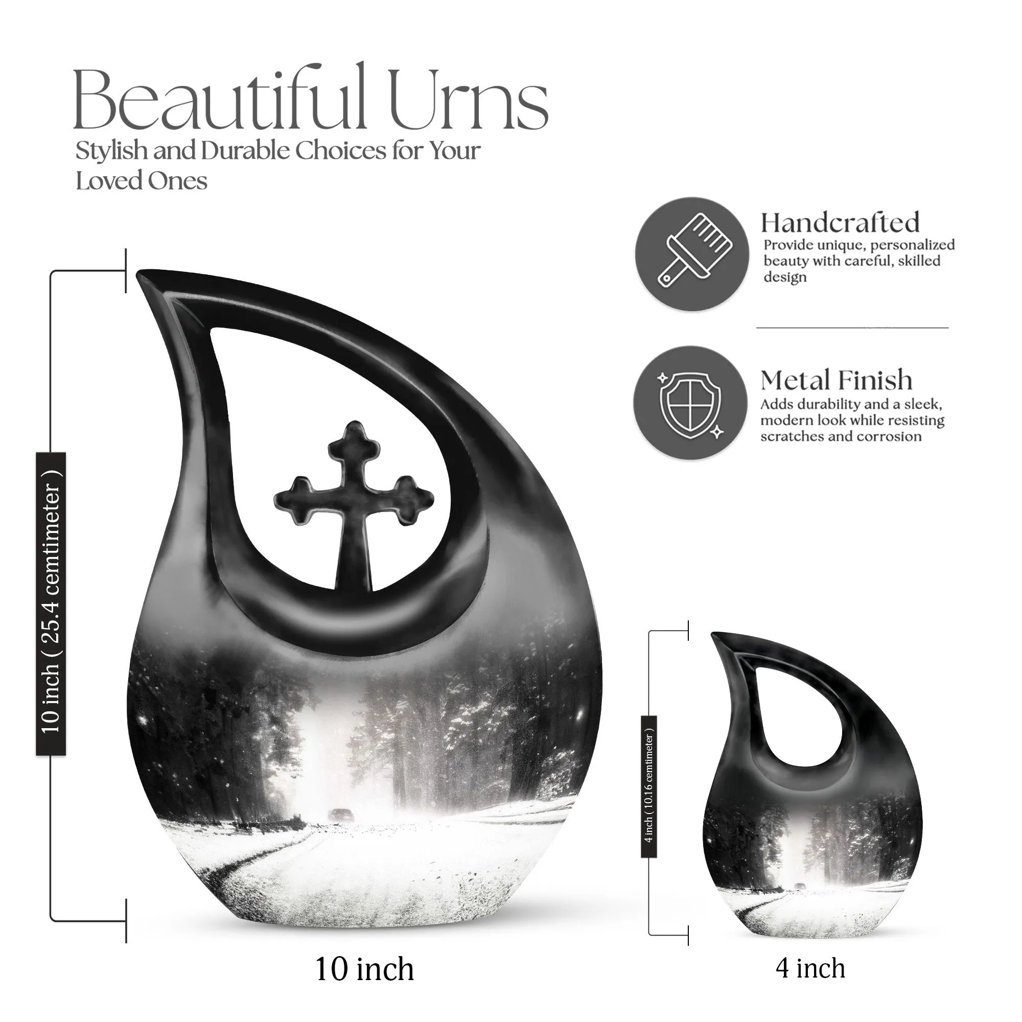 Mountain Winter Urn: Affordable Memorial Urn For Ashes