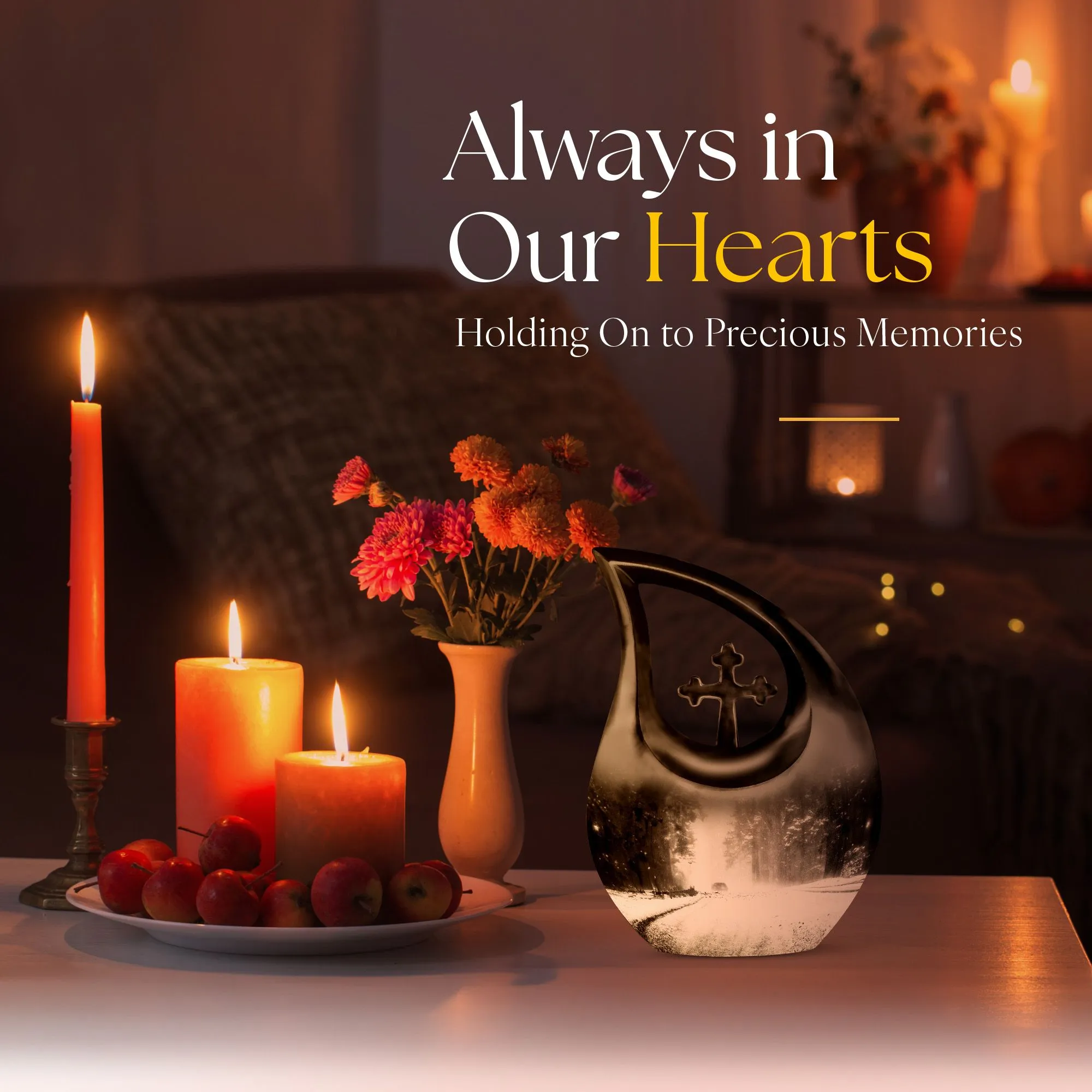 Mountain Winter Urn: Affordable Memorial Urn For Ashes