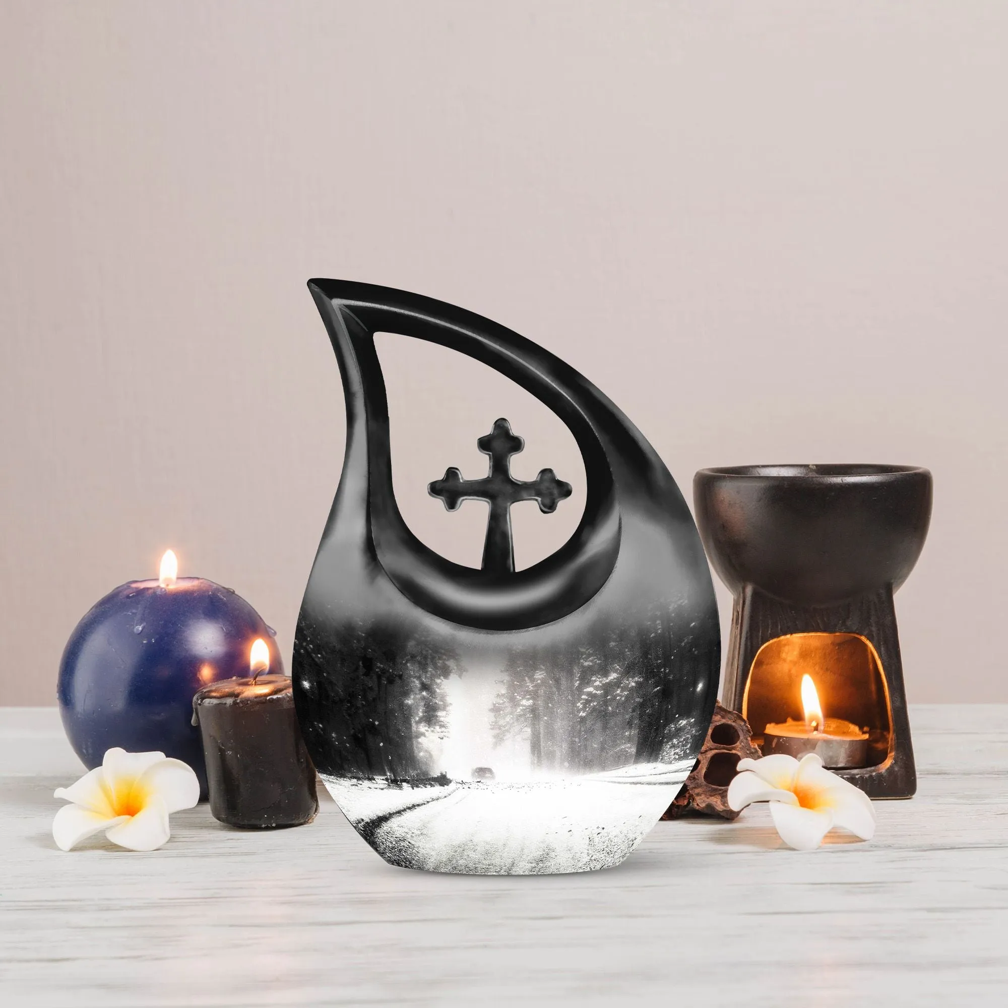 Mountain Winter Urn: Affordable Memorial Urn For Ashes