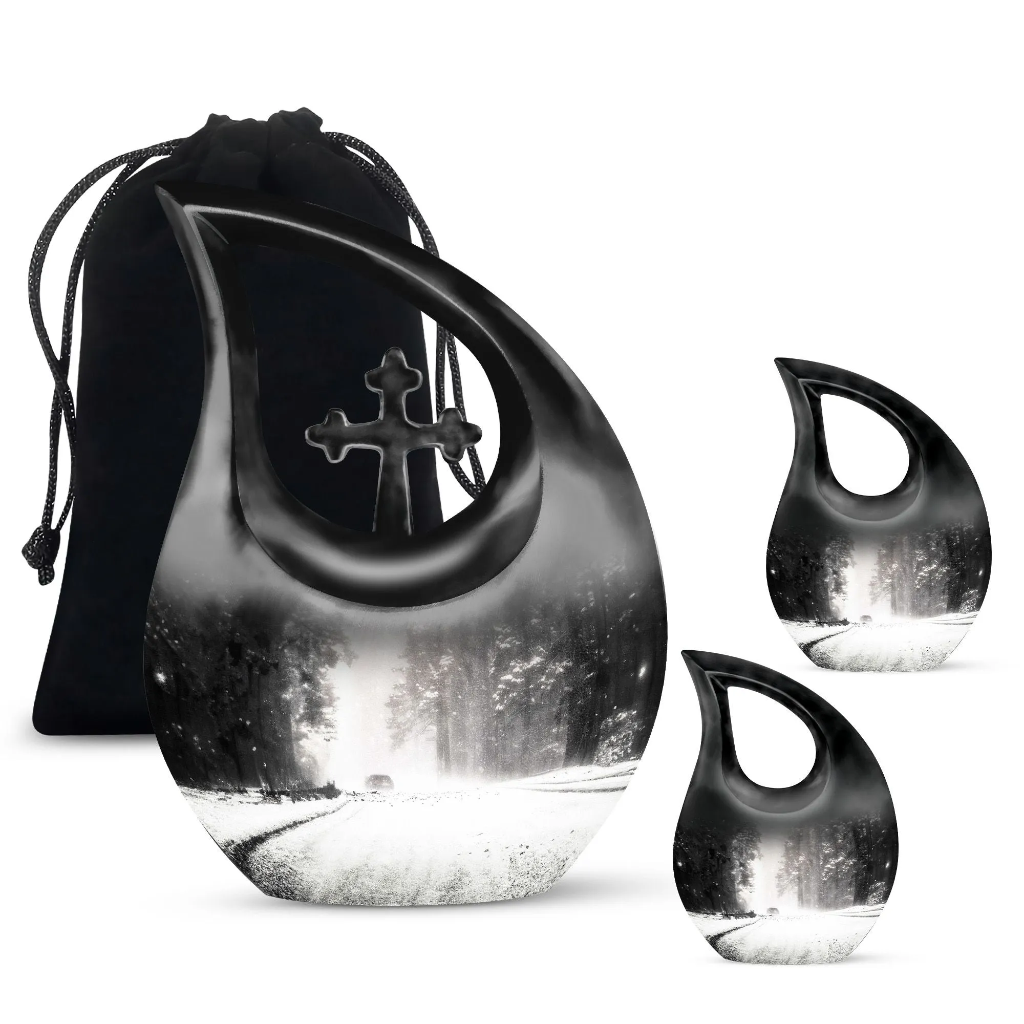 Mountain Winter Urn: Affordable Memorial Urn For Ashes