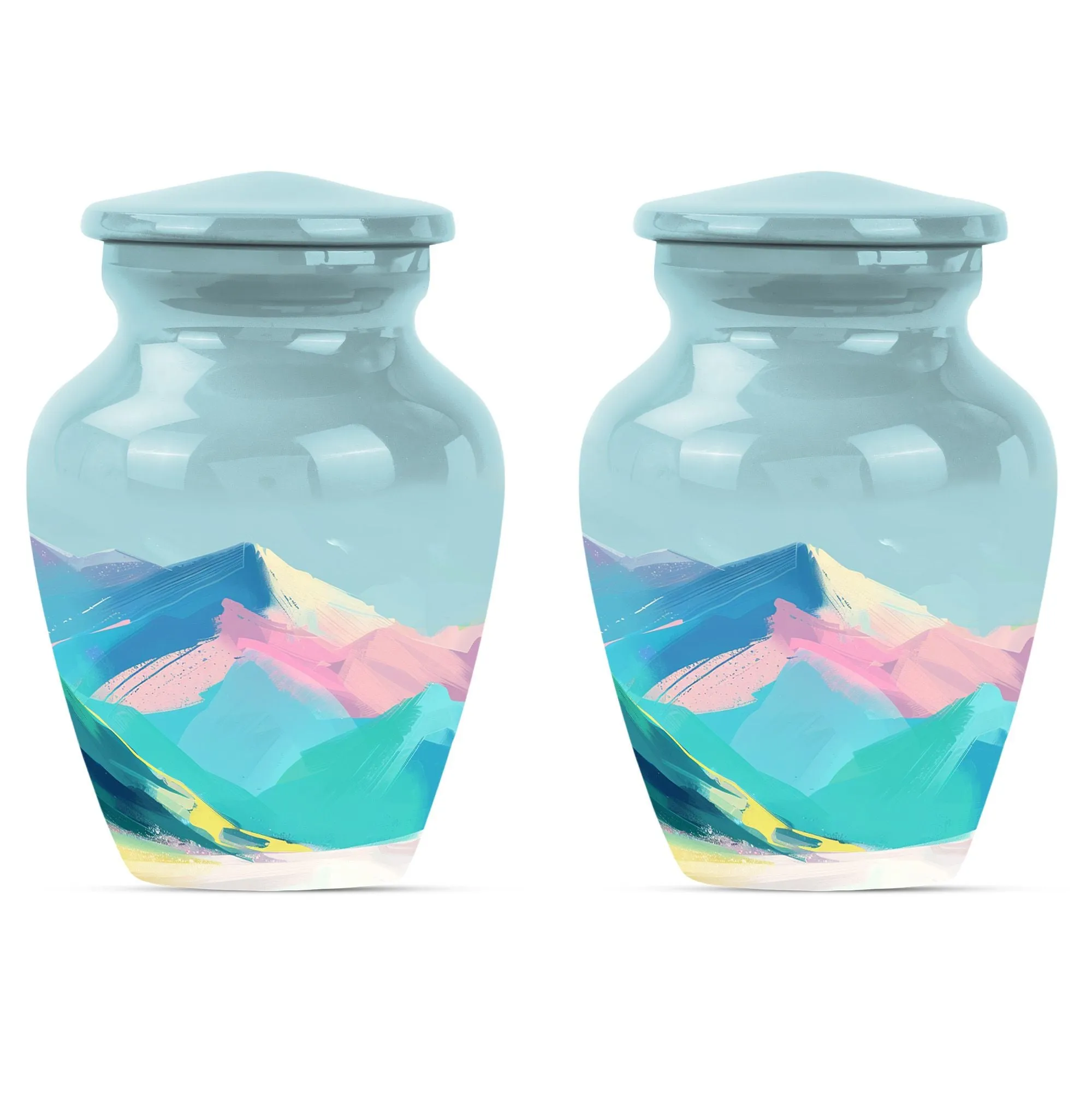 MOUNTAINS Reverence: Purple Meadow Themed Burial Cremation Urn