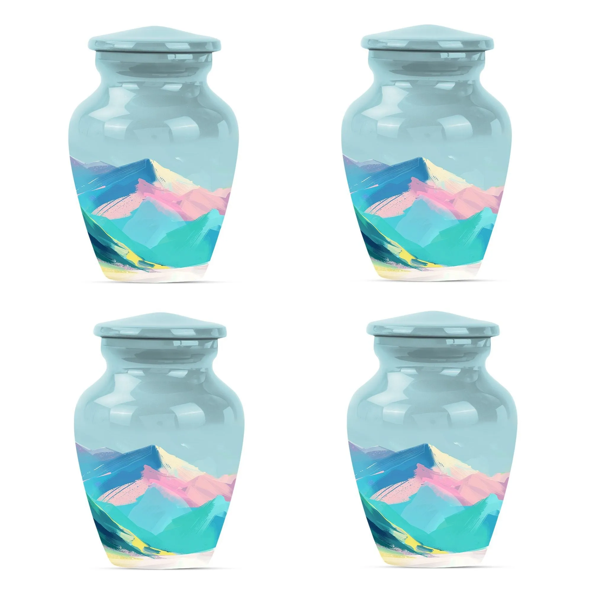 MOUNTAINS Reverence: Purple Meadow Themed Burial Cremation Urn